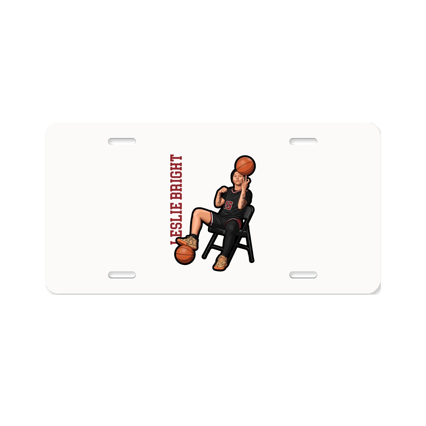License Plate — Name Vertical in Classic