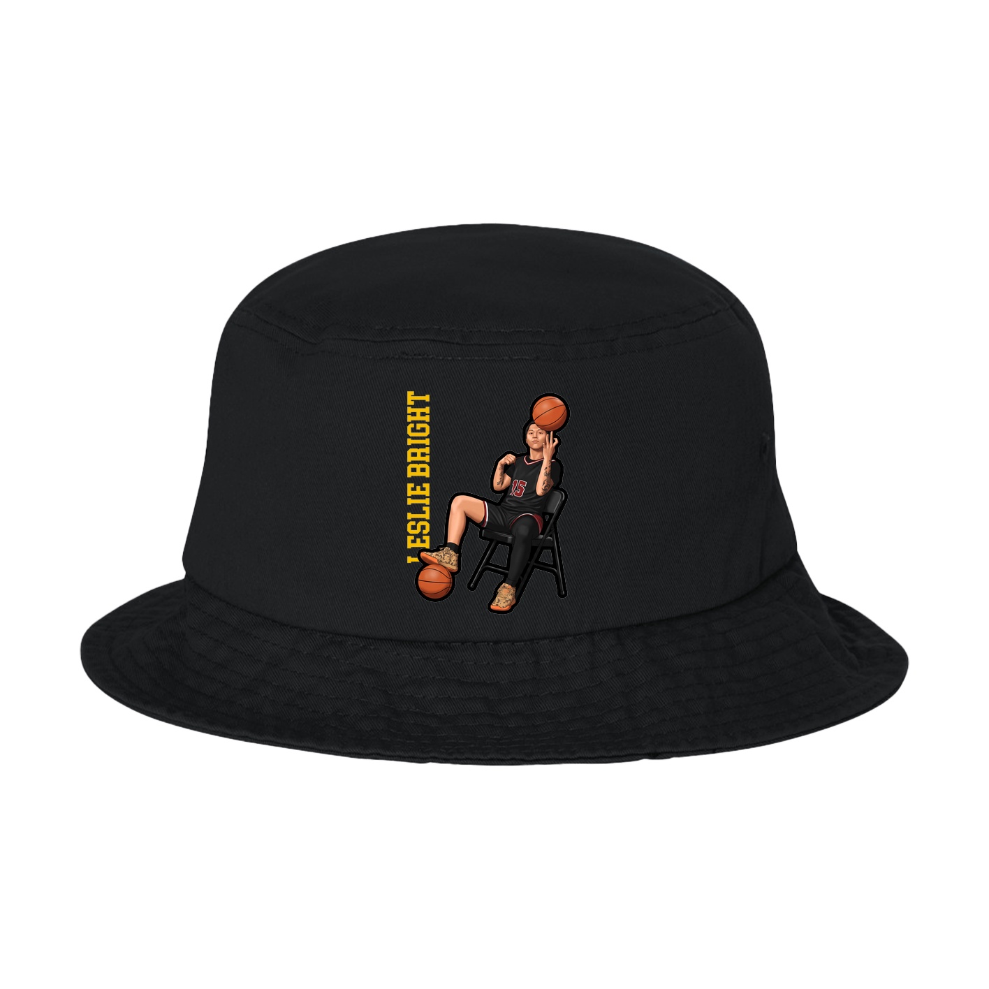 Bucket Cap — Name Vertical in Black