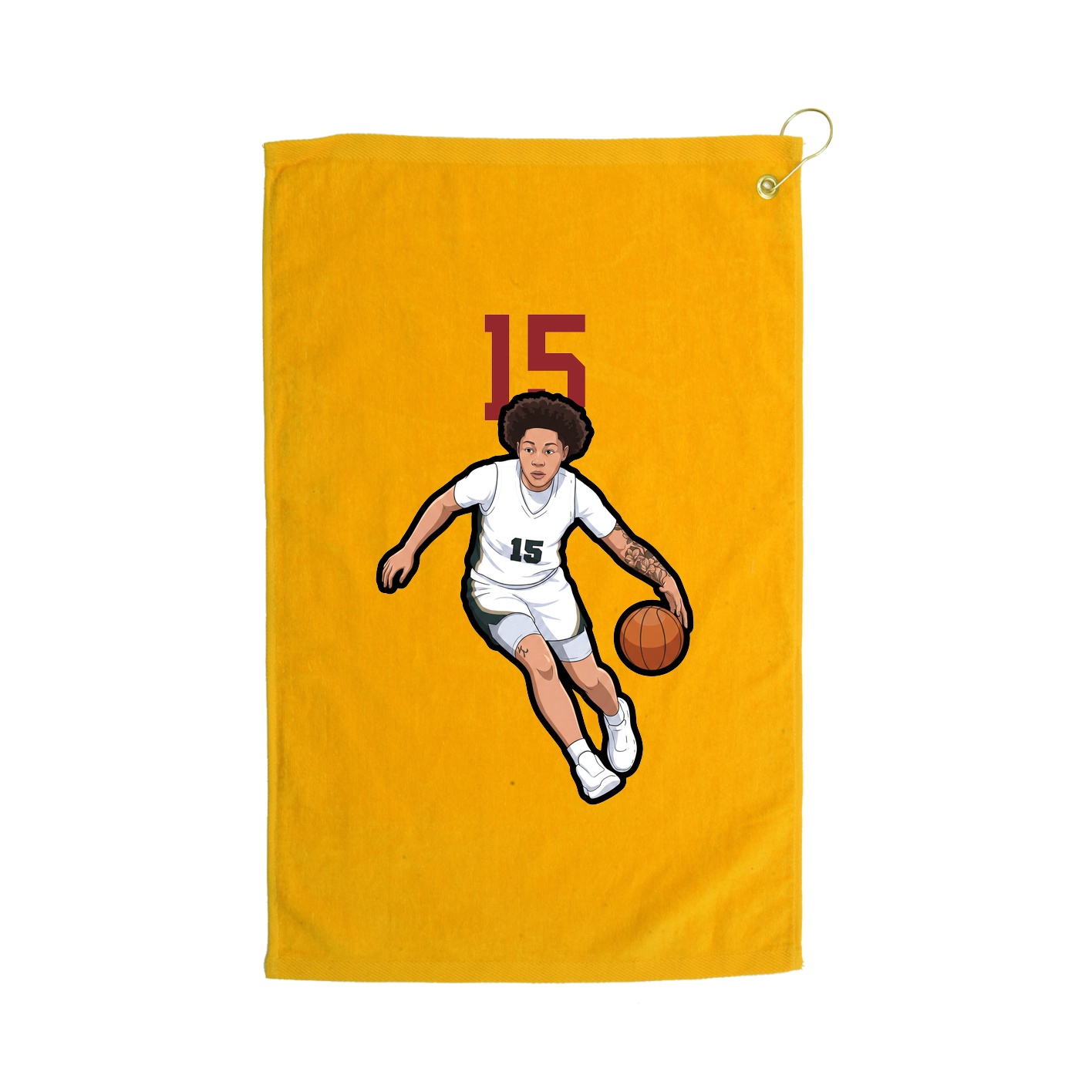 Golf Towel — Number Top in Gold