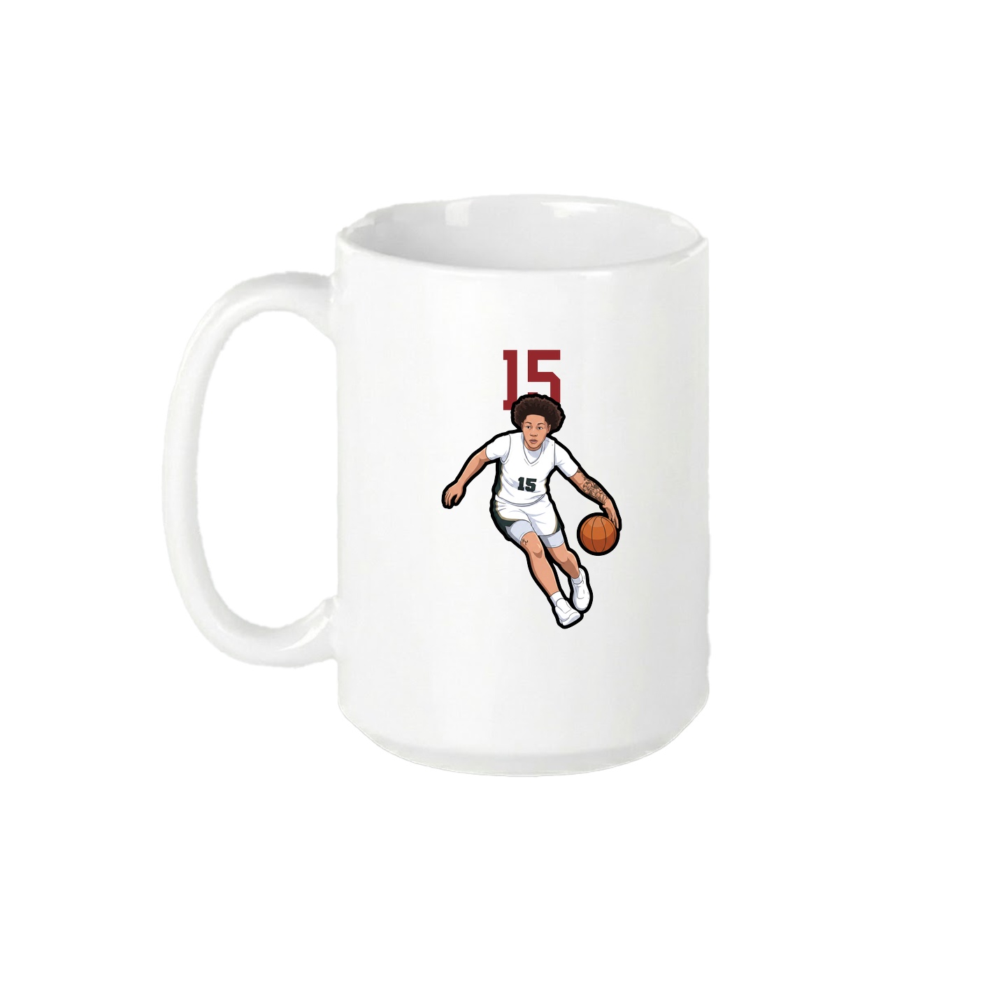 15oz Coffee Mug — Number Top in White