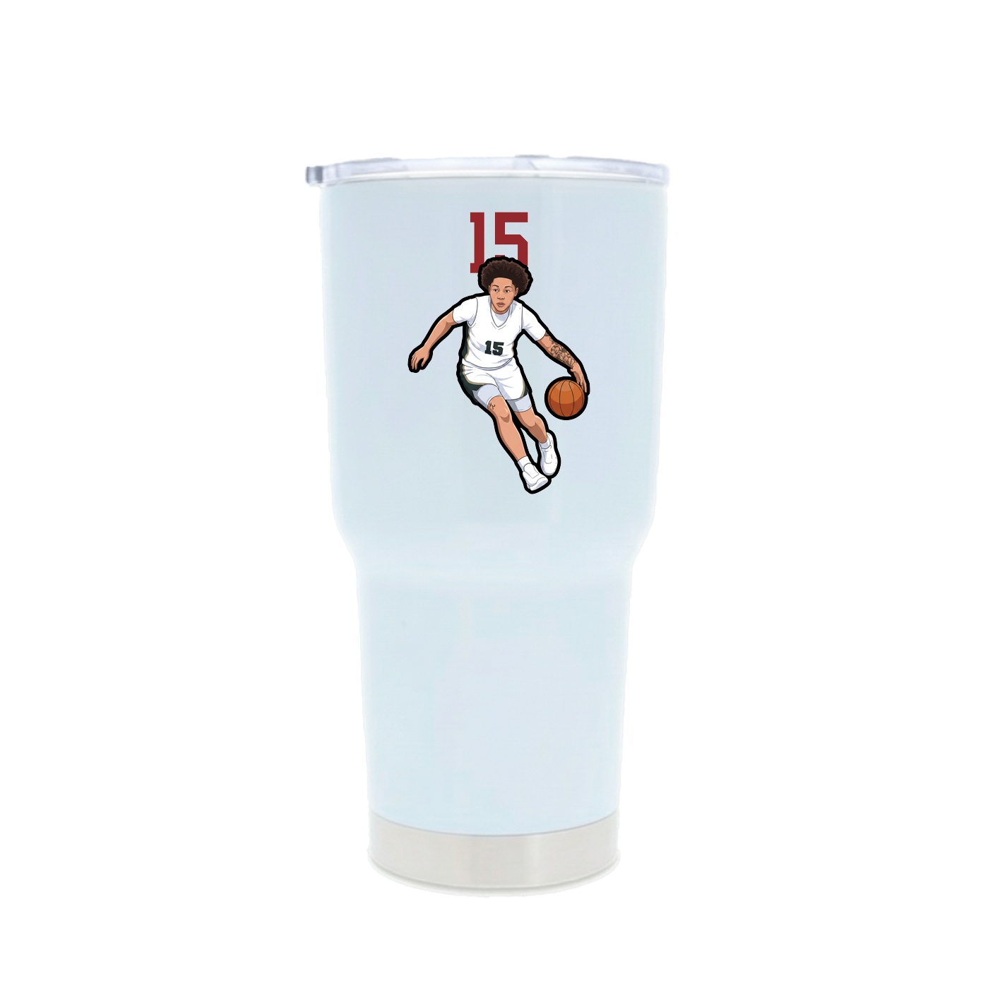 30oz Stainless Steel Tumbler — Number Top in White