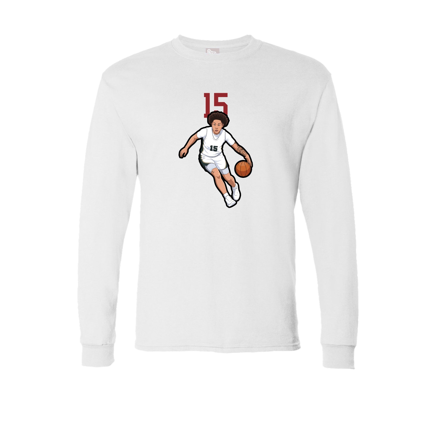Long Sleeve Tee — Number Top in White