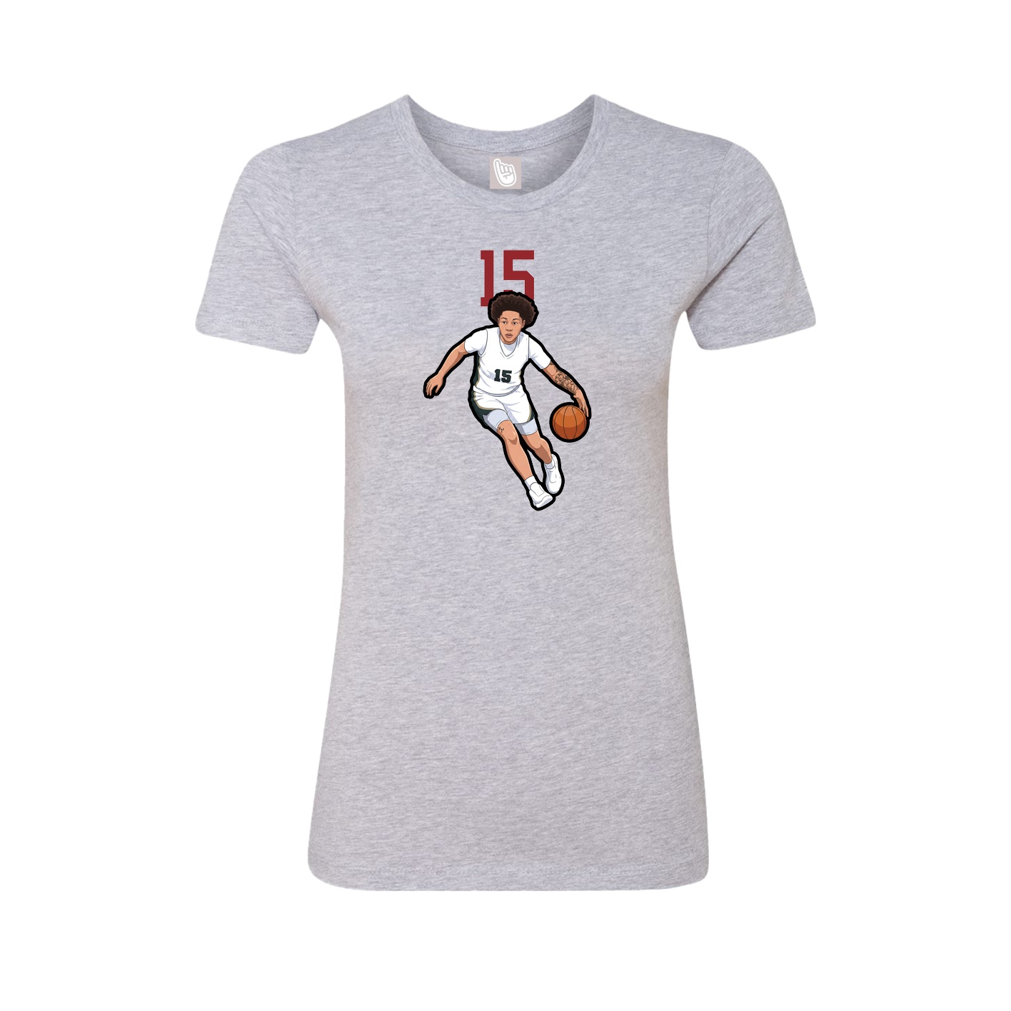Fitted Women's Tee — Number Top in Grey