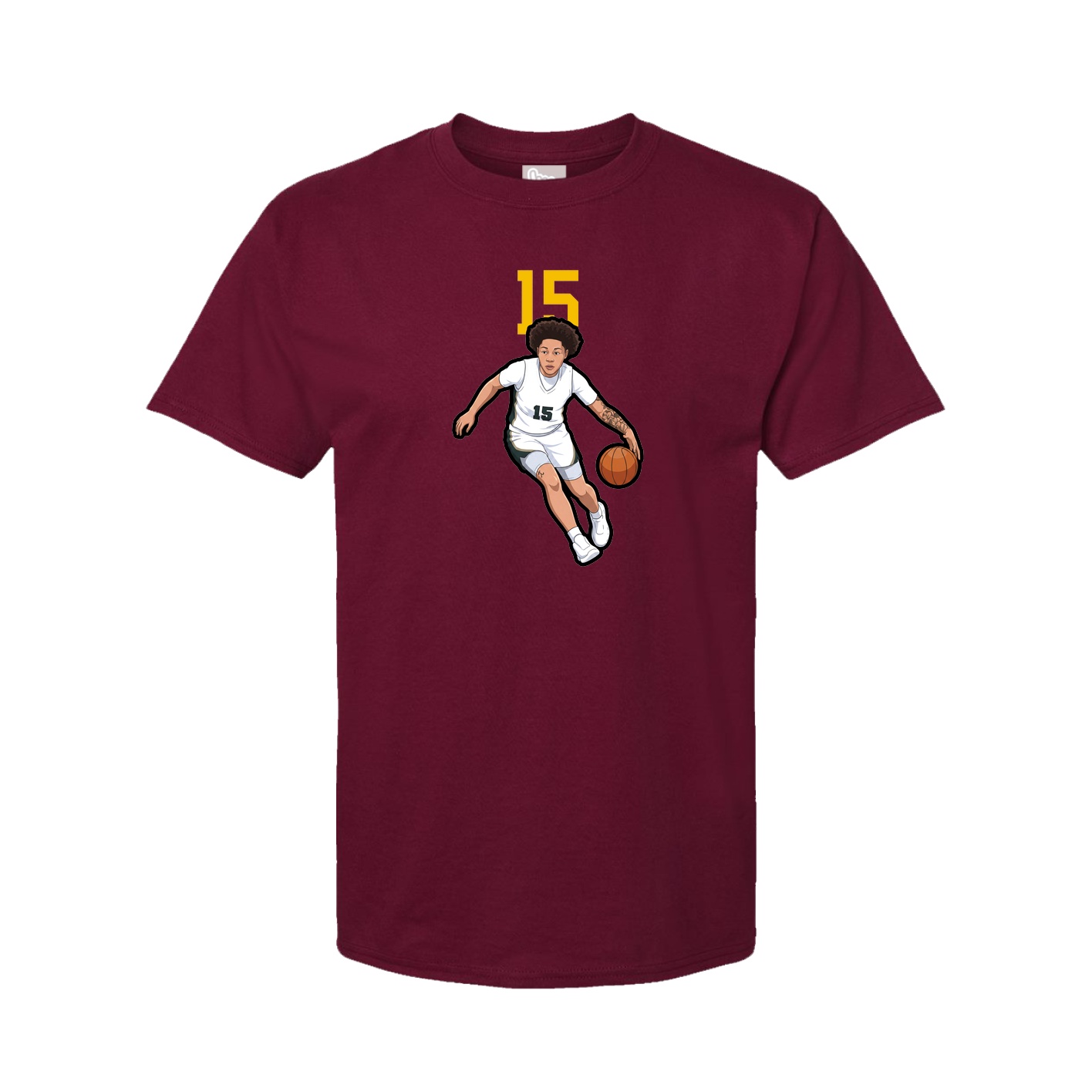 Youth Tee — Number Top in Cardinal