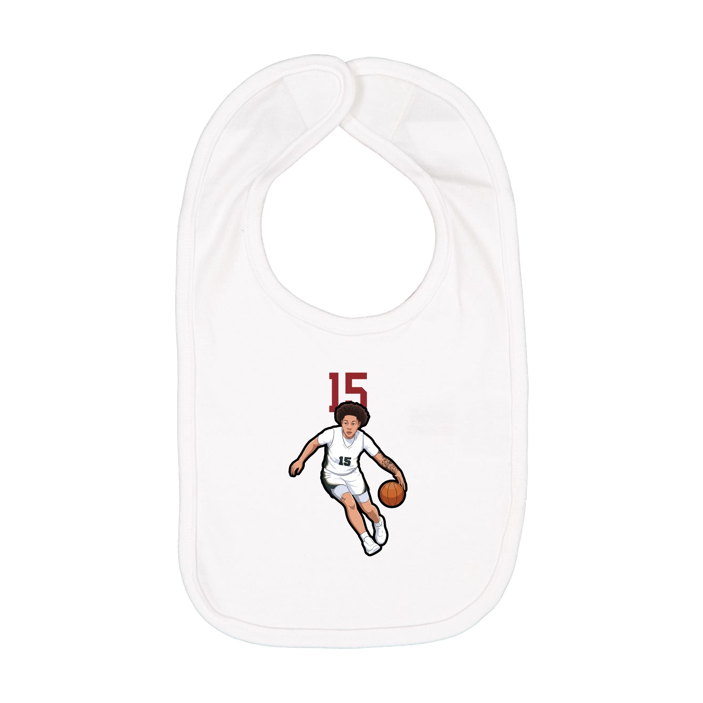 Infant Bib — Number Top in White