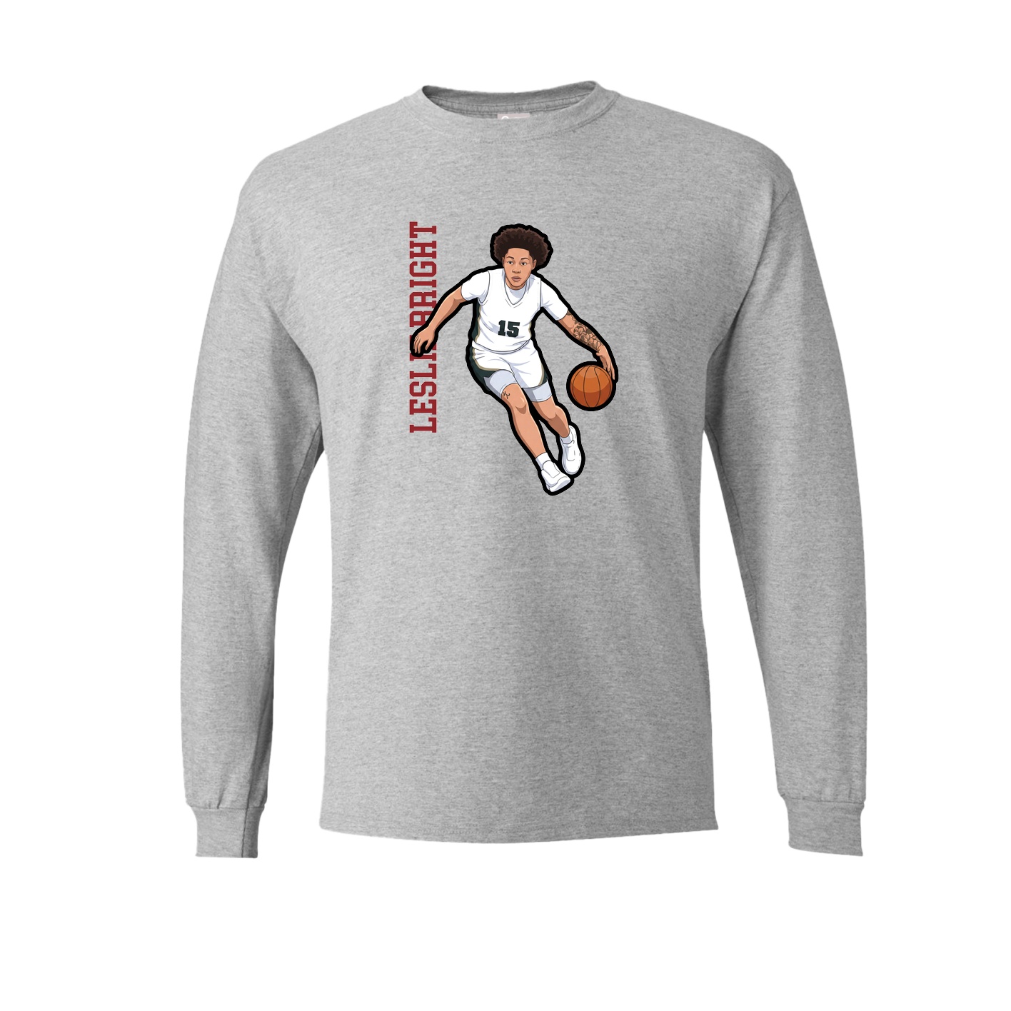 Long Sleeve Tee — Name Vertical in Grey