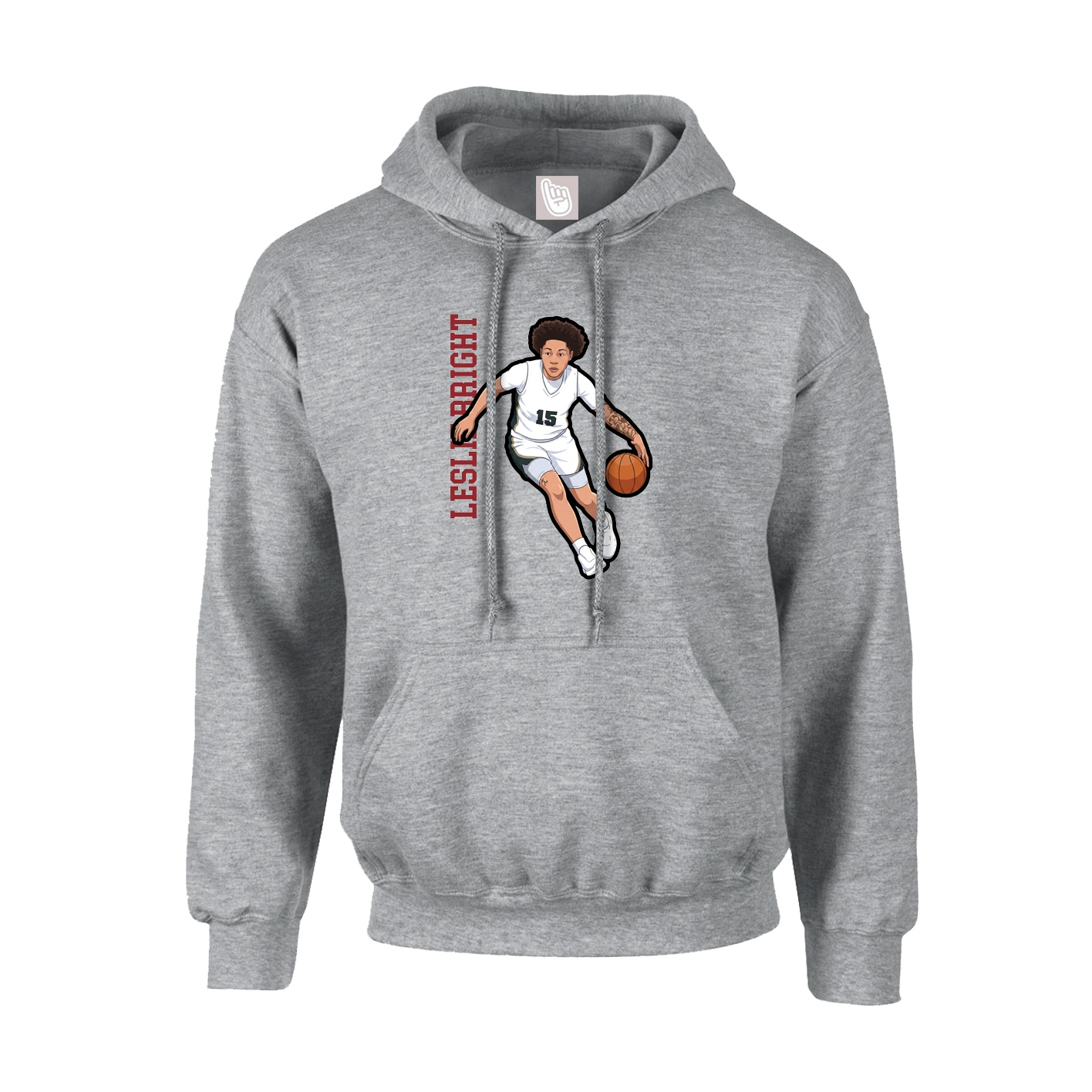 Youth Hoodie — Name Vertical in Grey