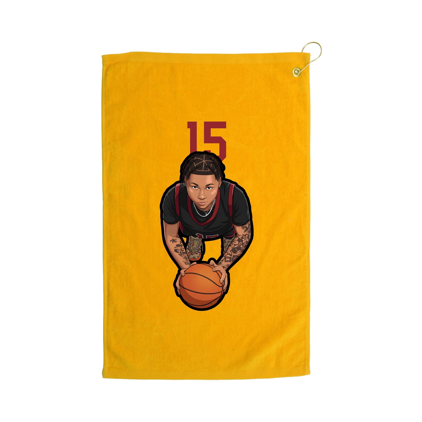 Golf Towel — Number Top in Gold