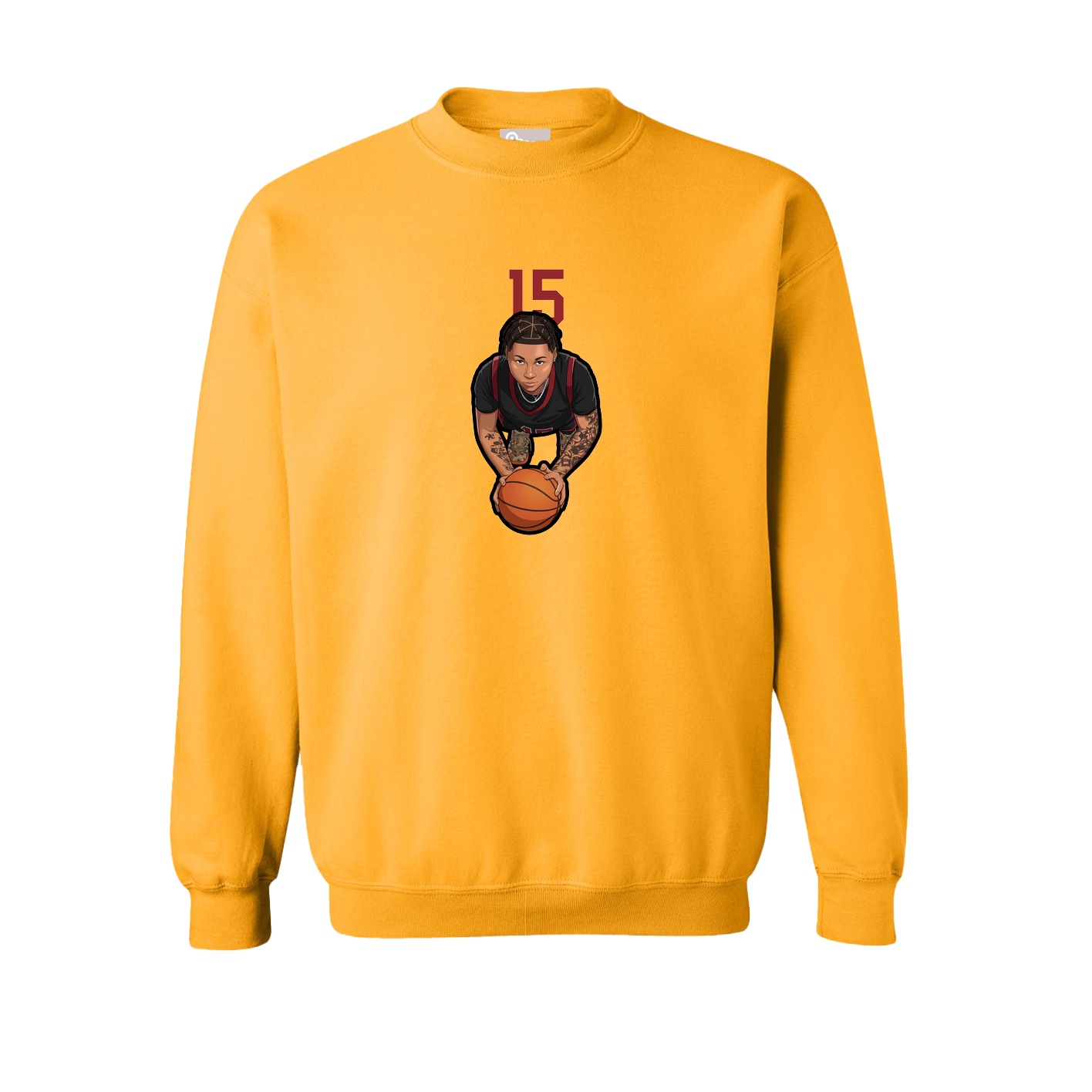 Fleece Crew — Number Top in Gold