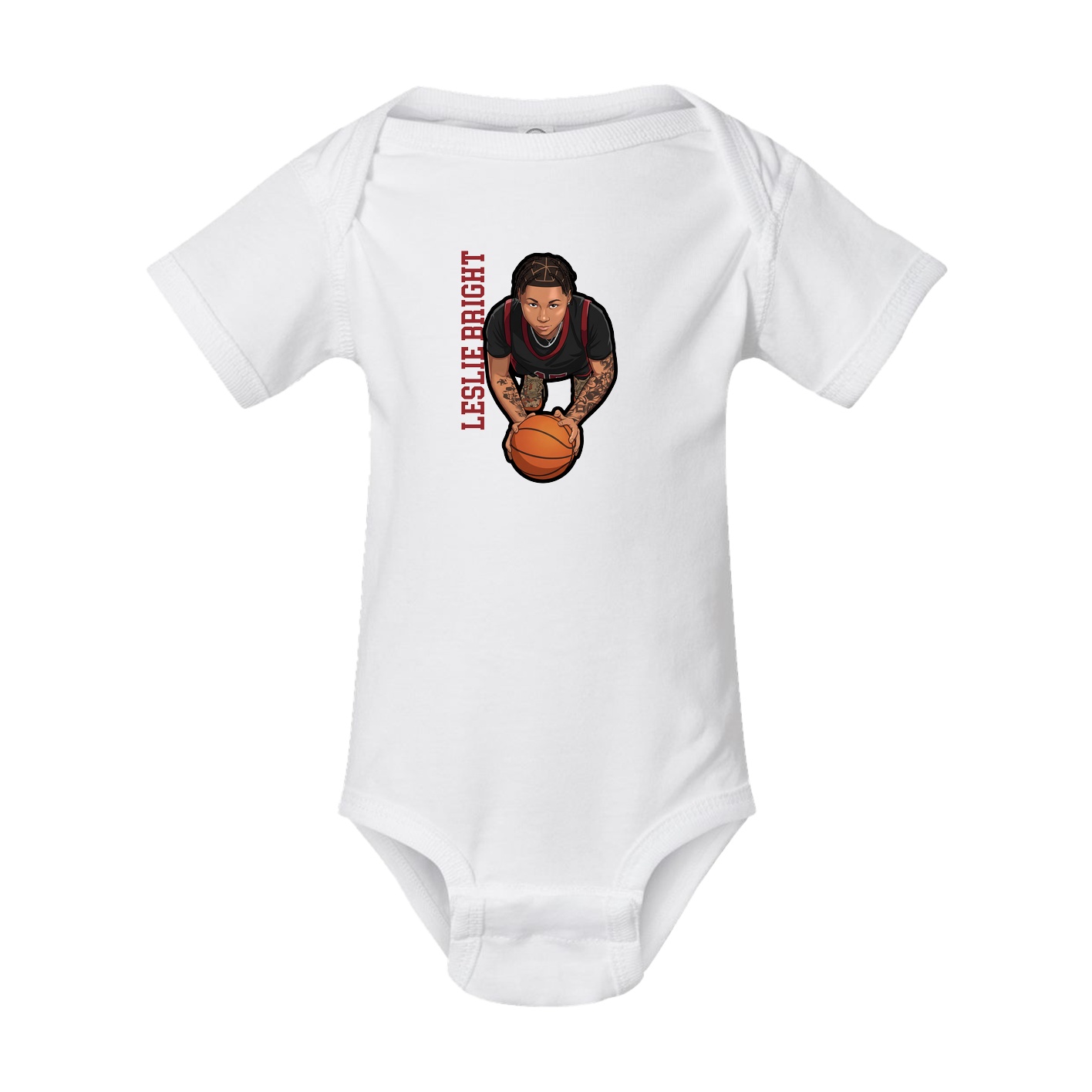 Baby Onesie — Name Vertical in White