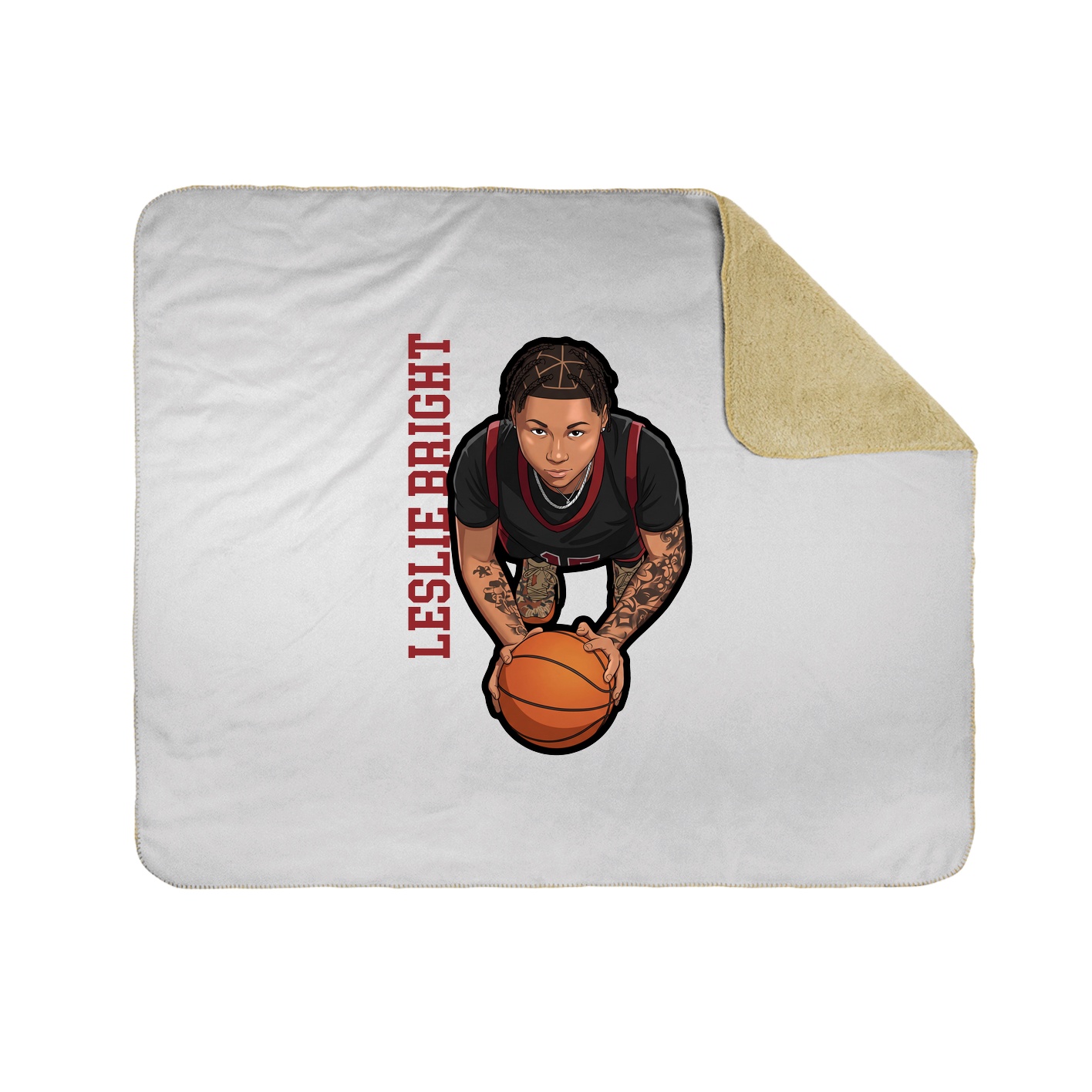 Throw Blanket — Name Vertical in White