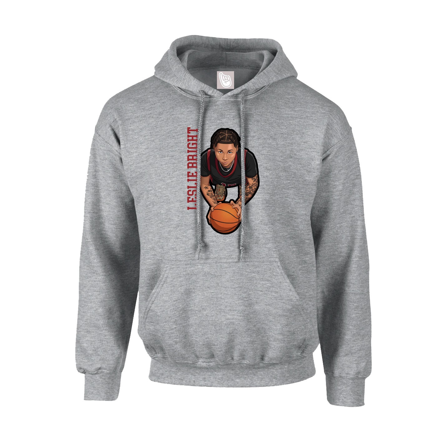 Youth Hoodie — Name Vertical in Grey