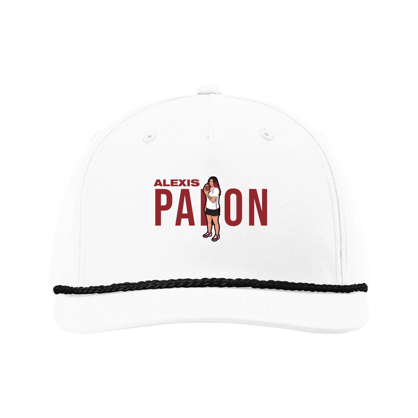 Five-Panel Classic Rope Cap — Player Name in White
