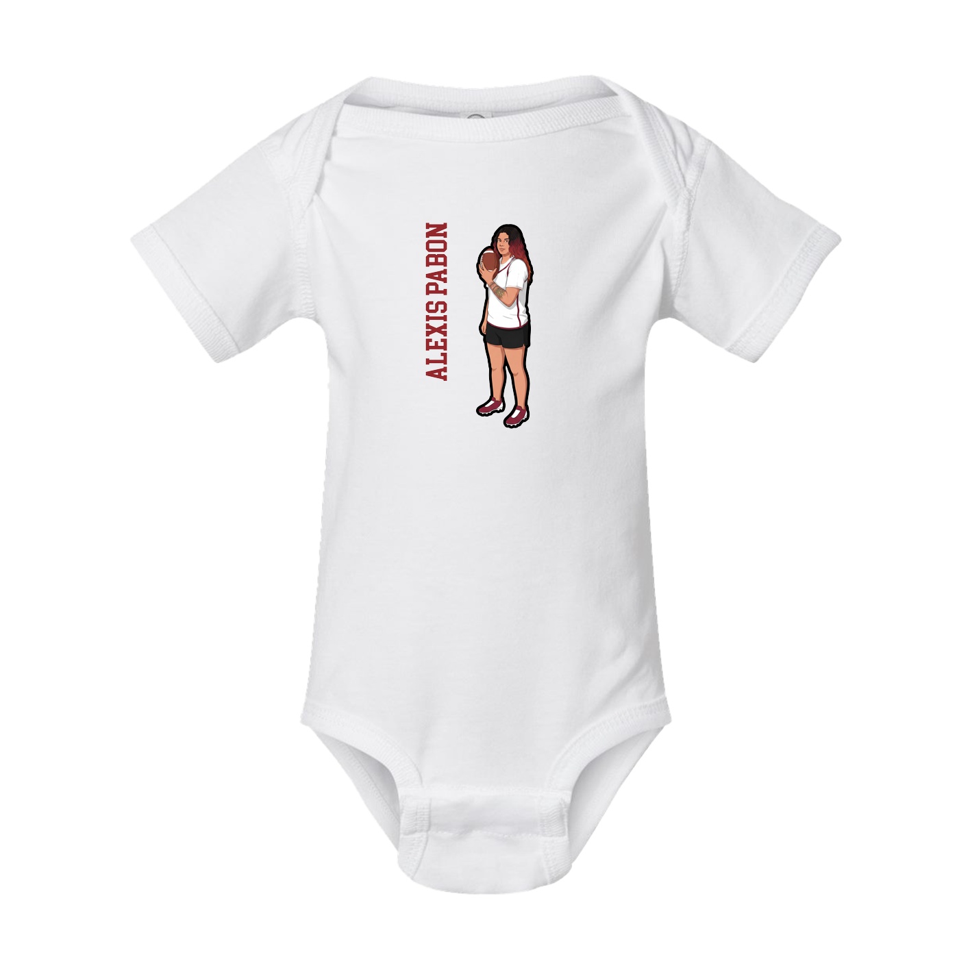 Baby Onesie — Name Vertical in White