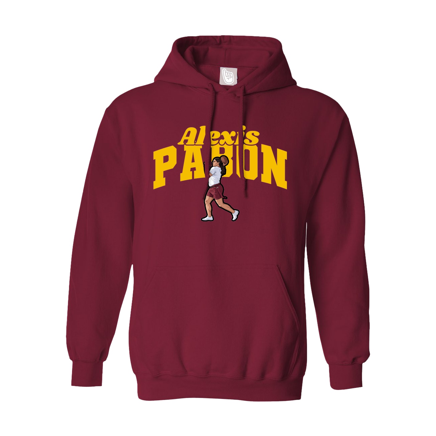 Hoodie — Signature Arch in Cardinal