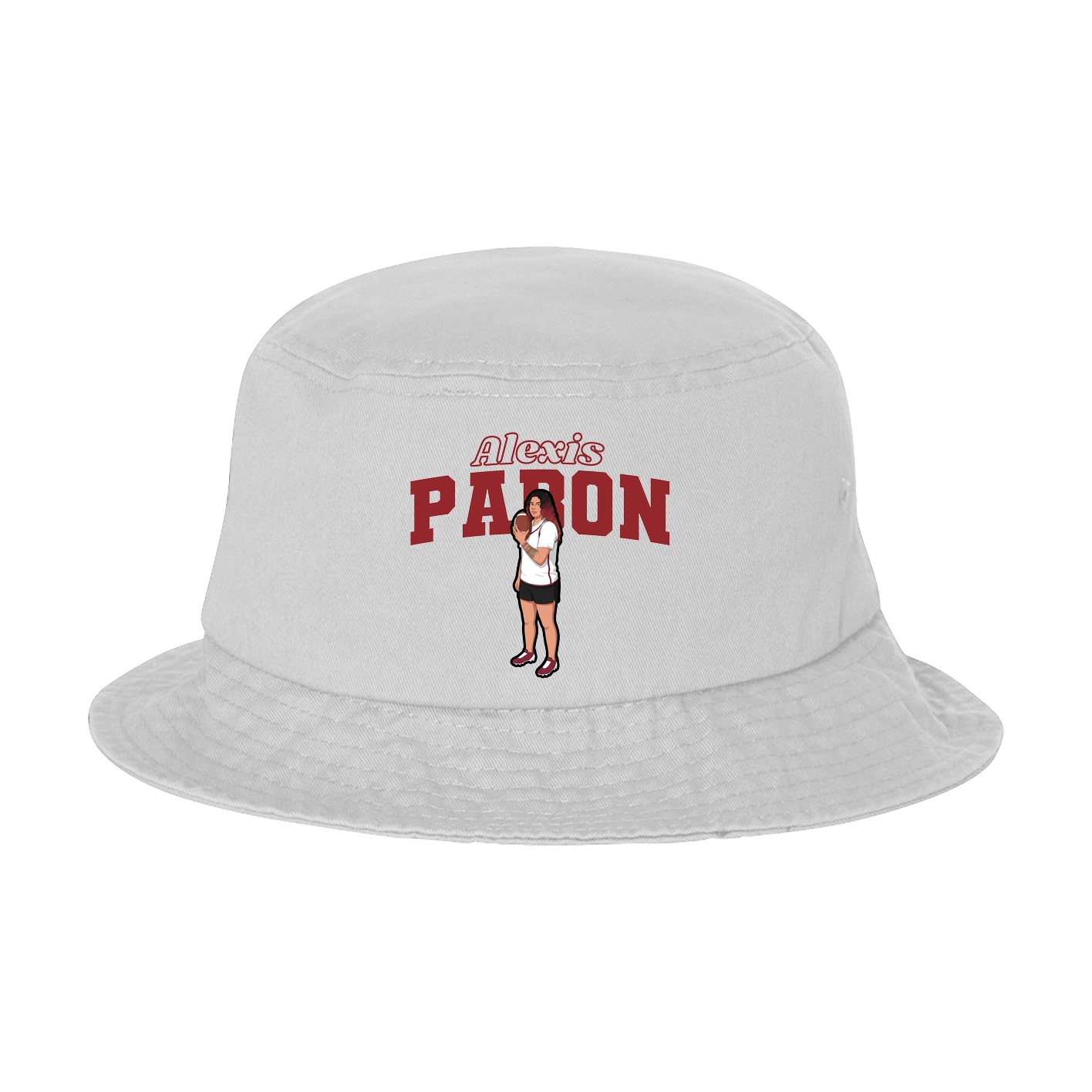 Bucket Cap — Name Arch in White