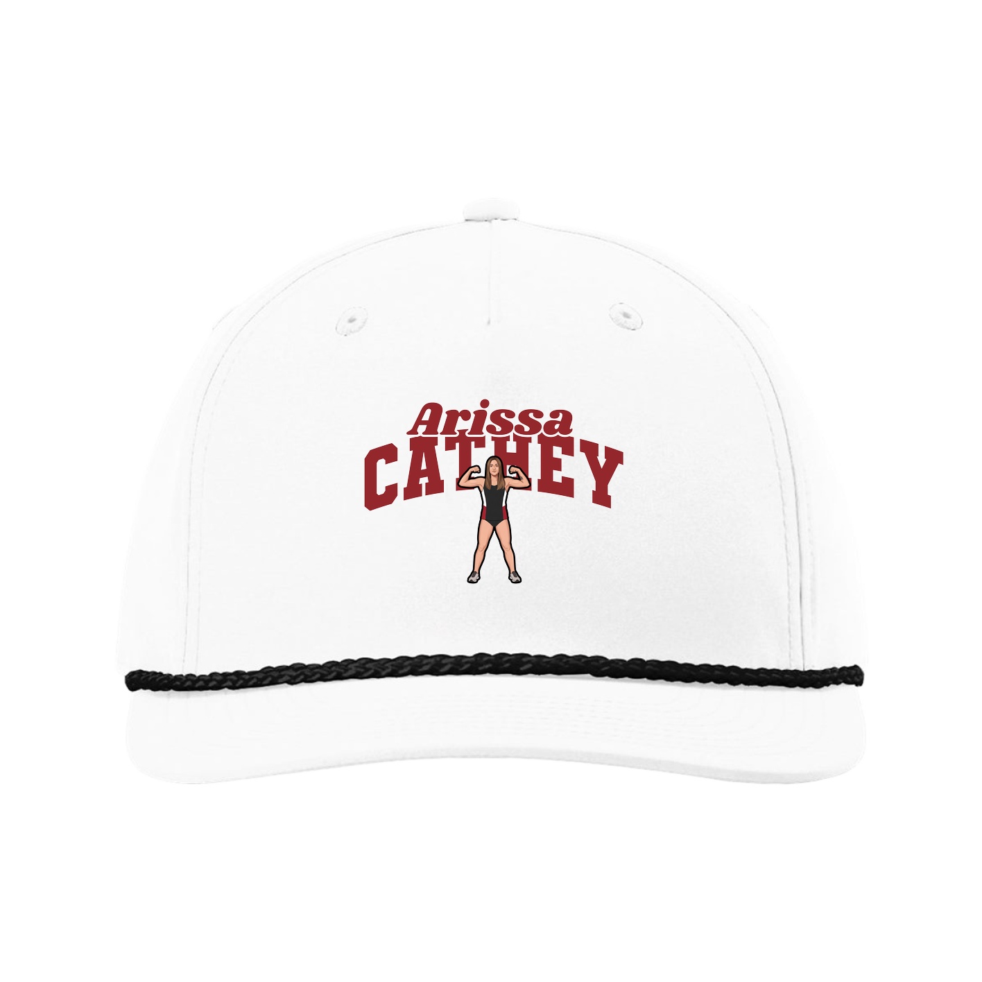 Five-Panel Classic Rope Cap — Signature Arch in White