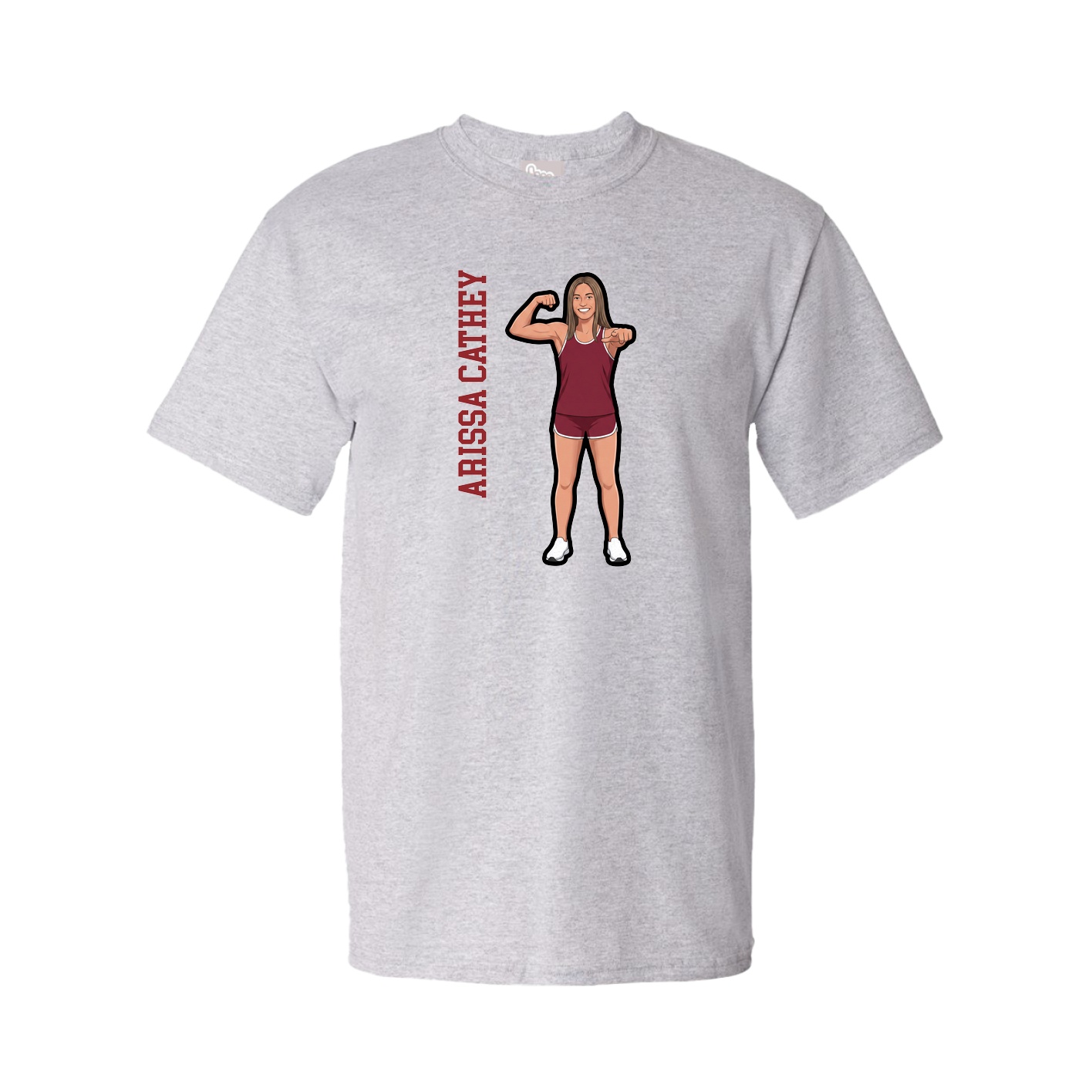 Youth Tee — Name Vertical in Grey
