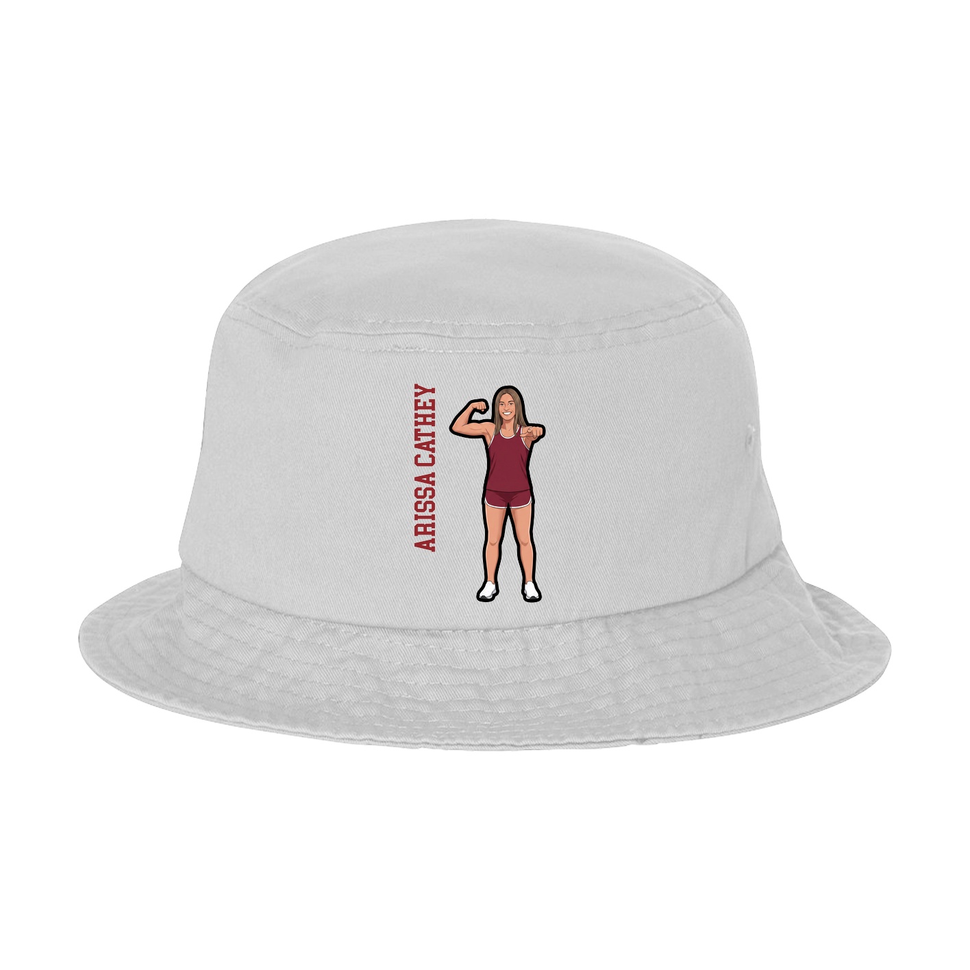 Bucket Cap — Name Vertical in White