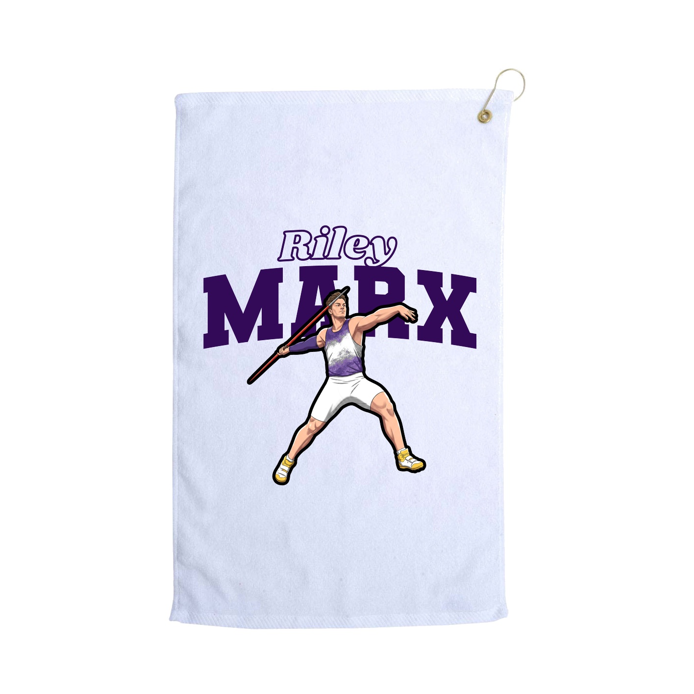 Golf Towel — Name Arch in White