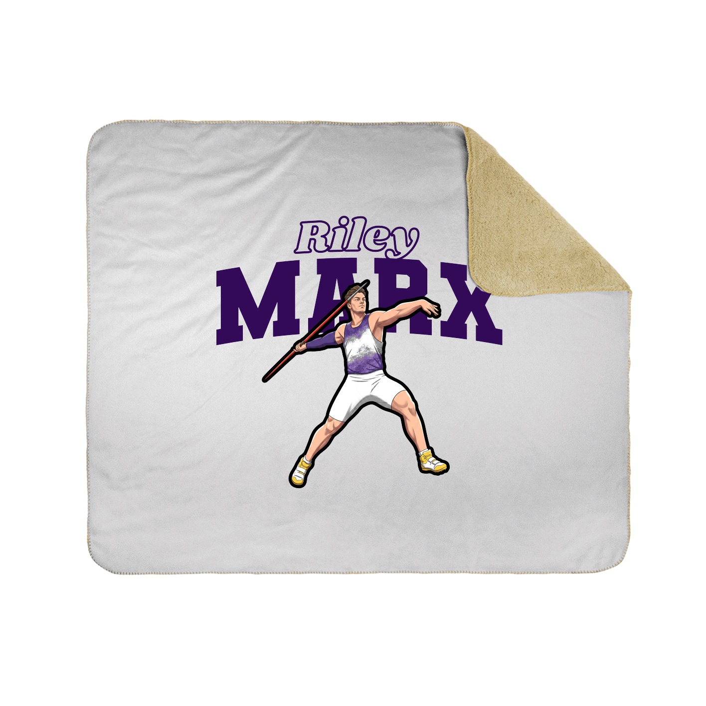 Throw Blanket — Name Arch in White
