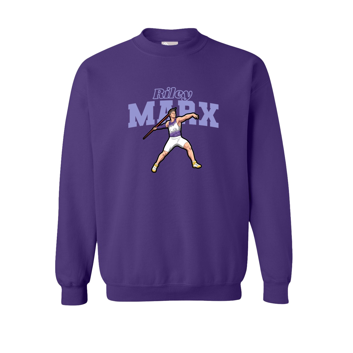 Fleece Crew — Name Arch in Purple