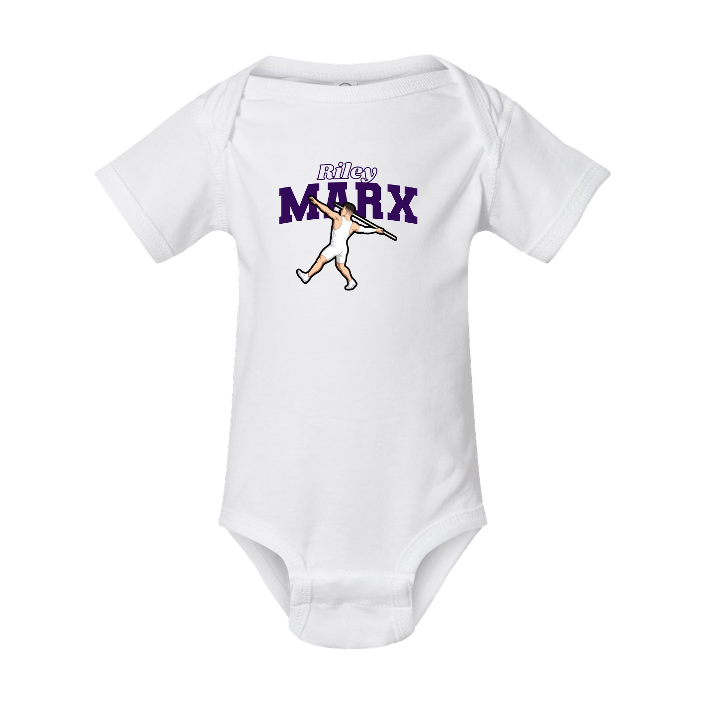 Baby Onesie — Name Arch in White