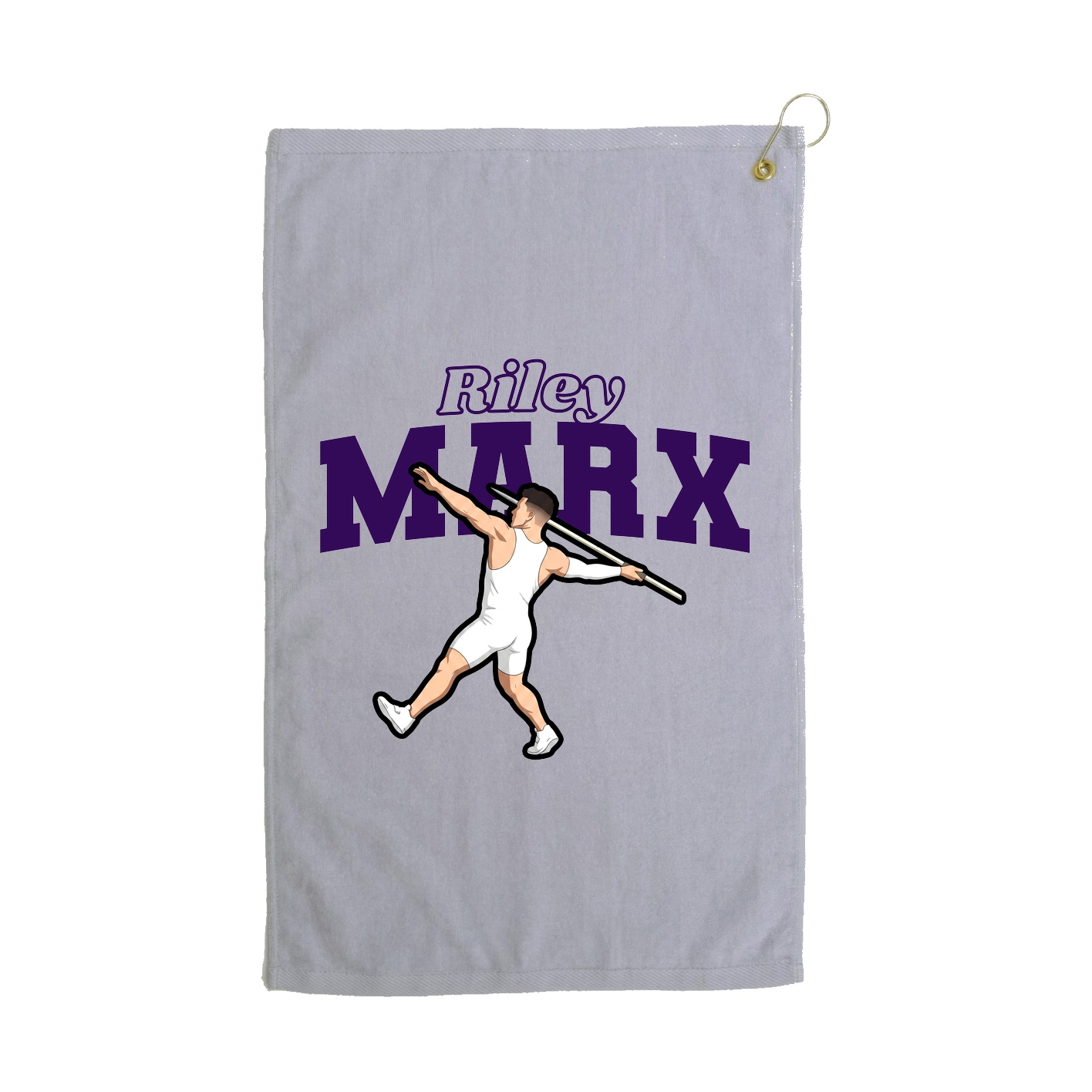 Golf Towel — Name Arch in Grey