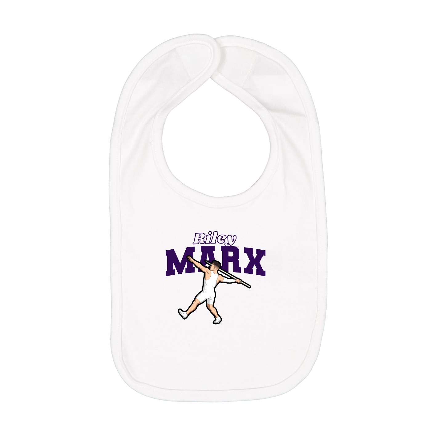 Infant Bib — Name Arch in White