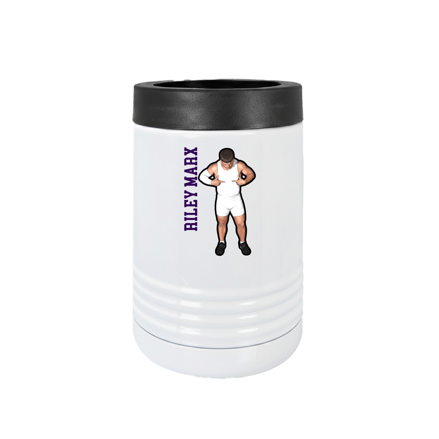 Beverage Holder — Name Vertical in White