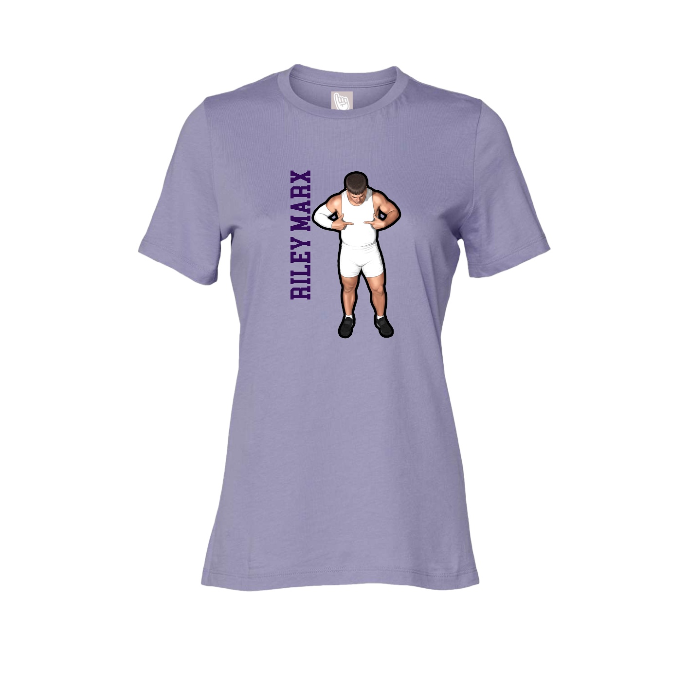 Womens Tee — Name Vertical in Purple