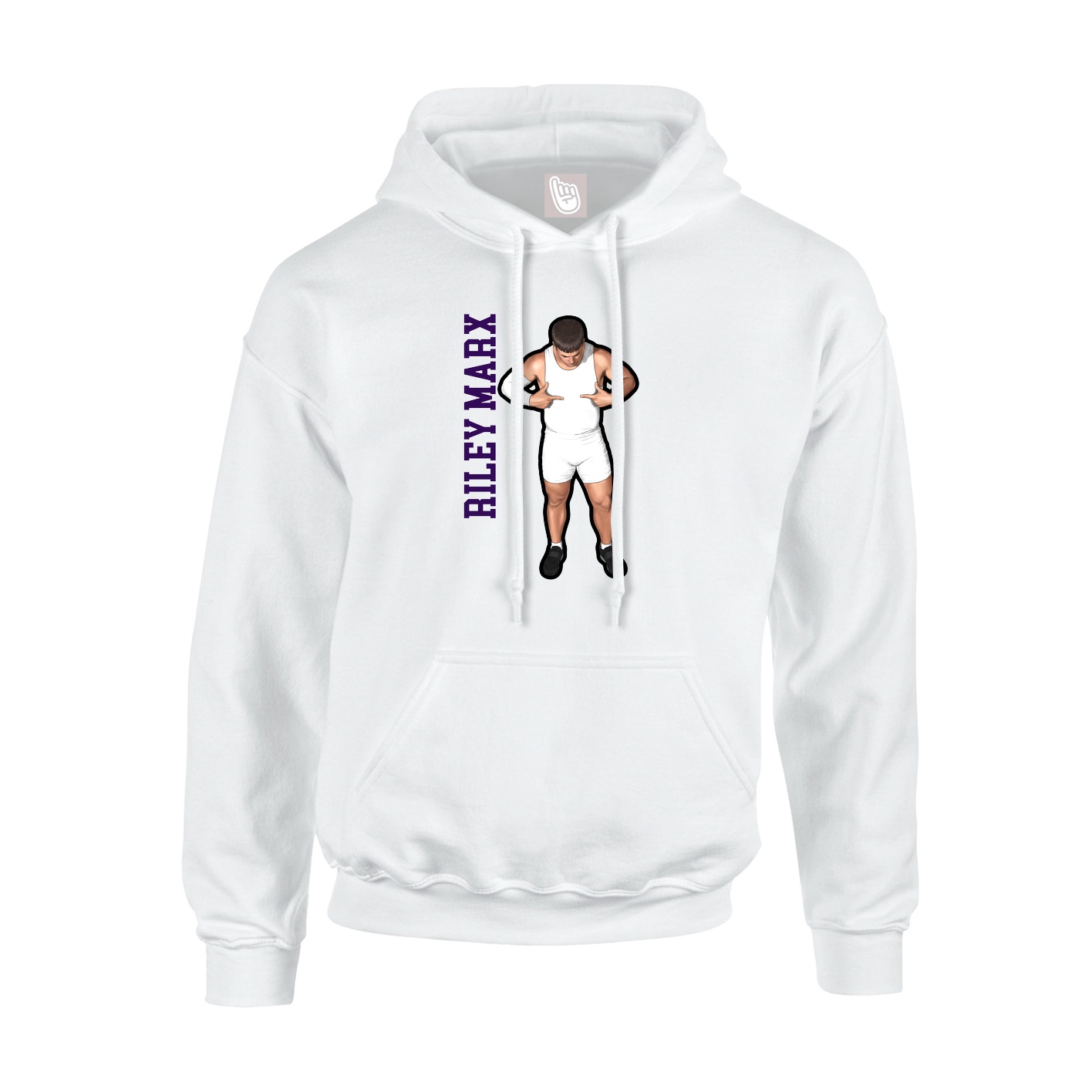 Hoodie — Name Vertical in White