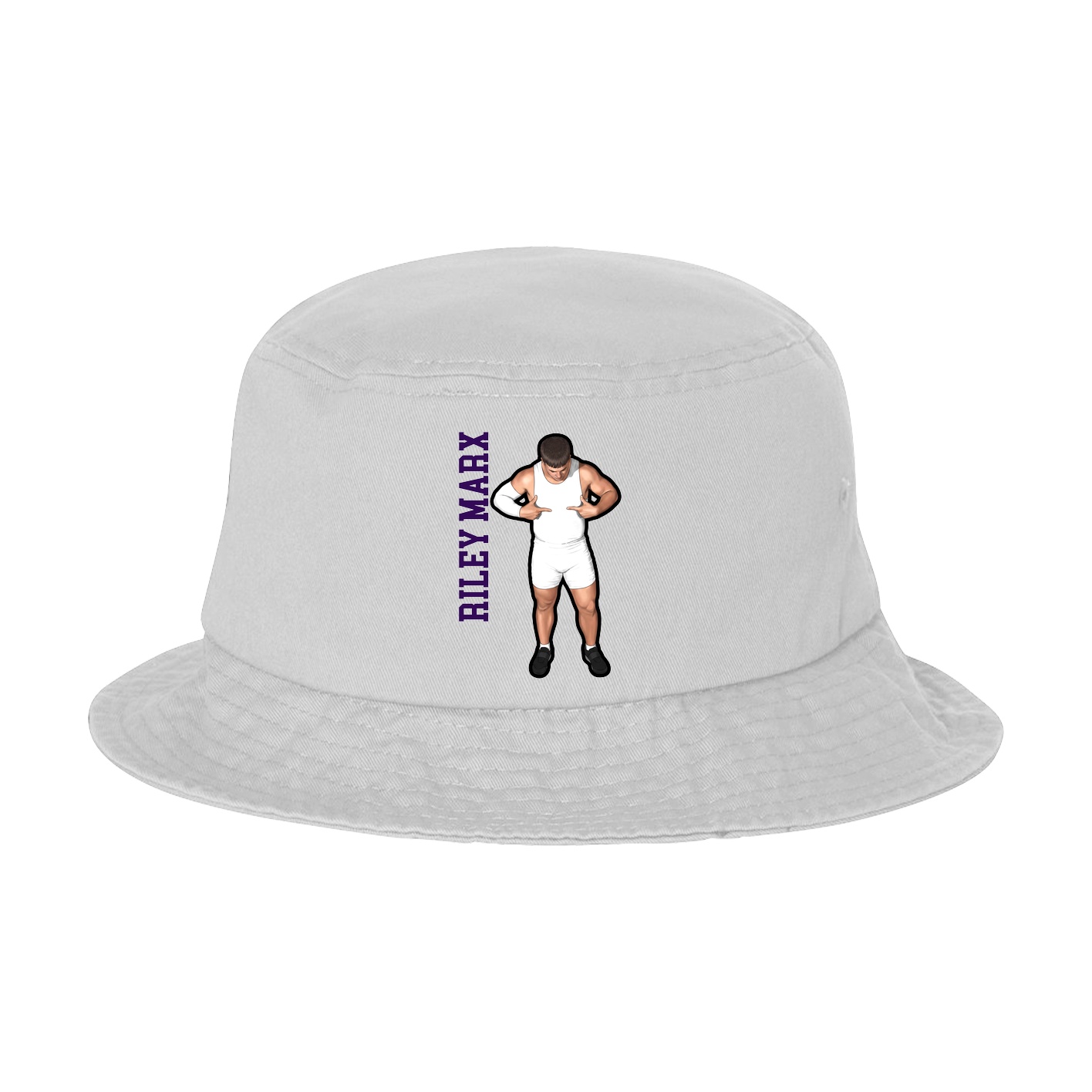 Bucket Cap — Name Vertical in White