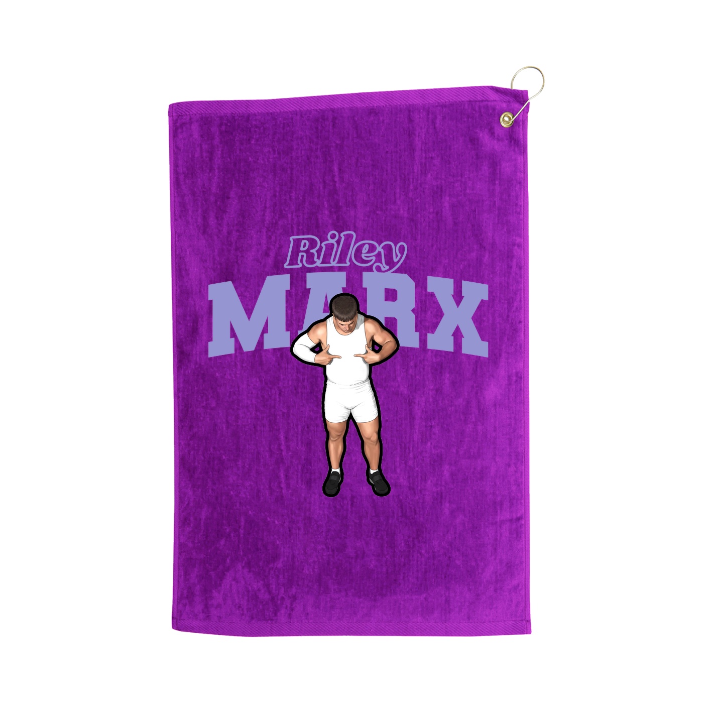 Golf Towel — Name Arch in Purple