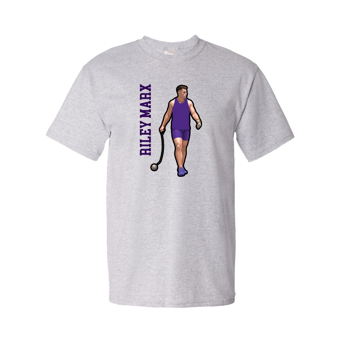Youth Tee — Name Vertical in Grey