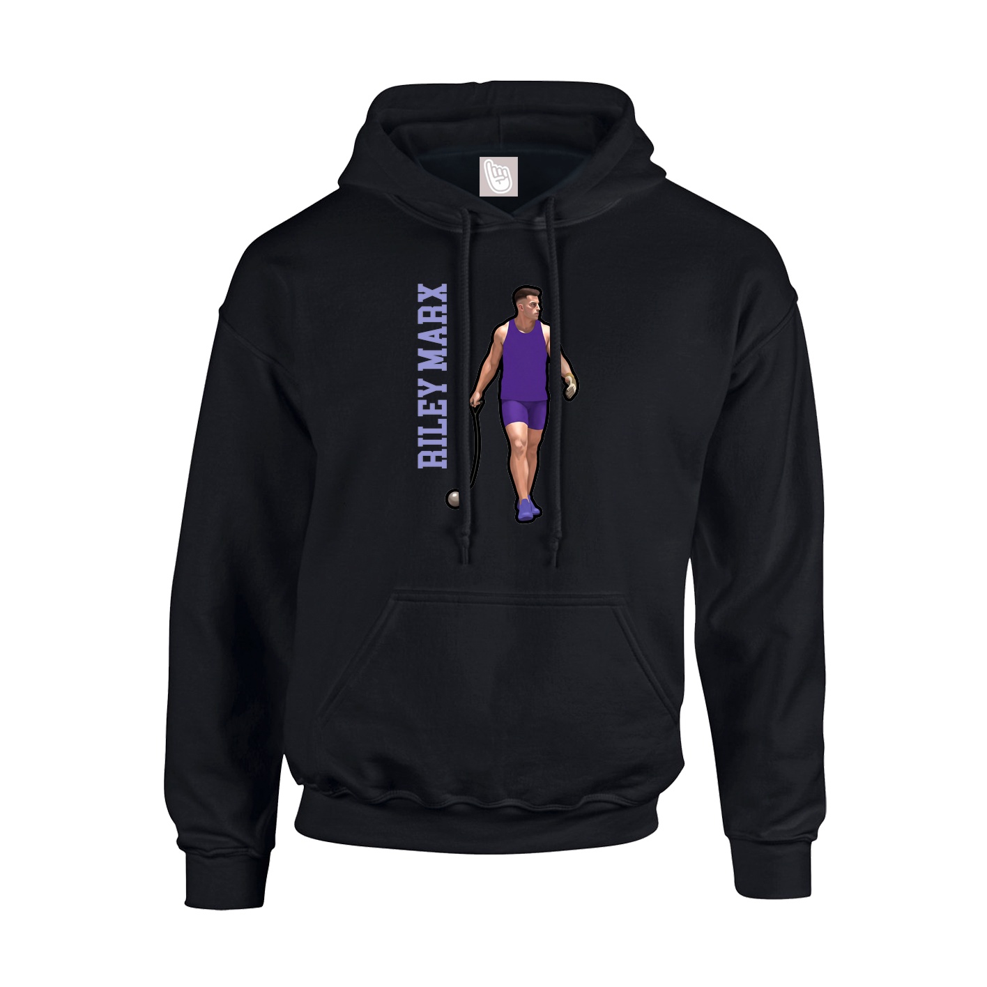 Youth Hoodie — Name Vertical in Black