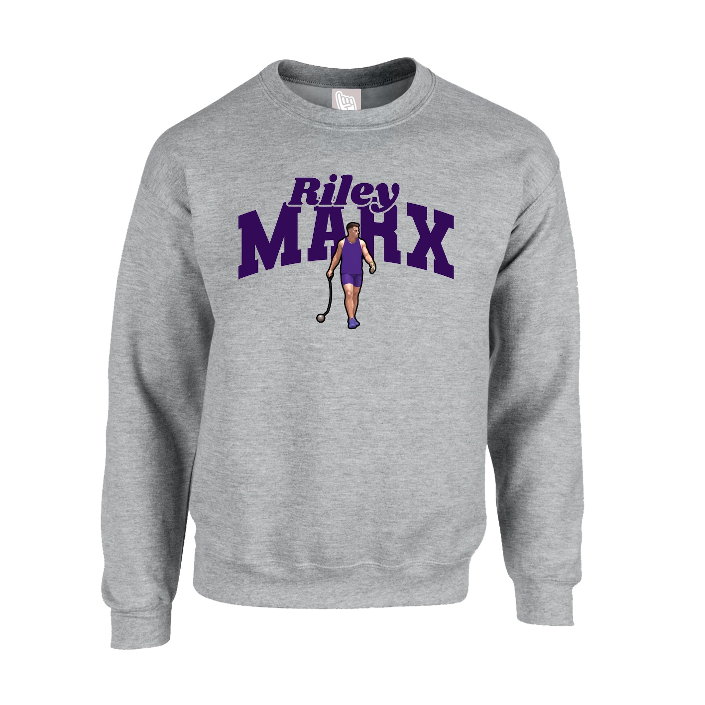 Fleece Crew — Signature Arch in Grey