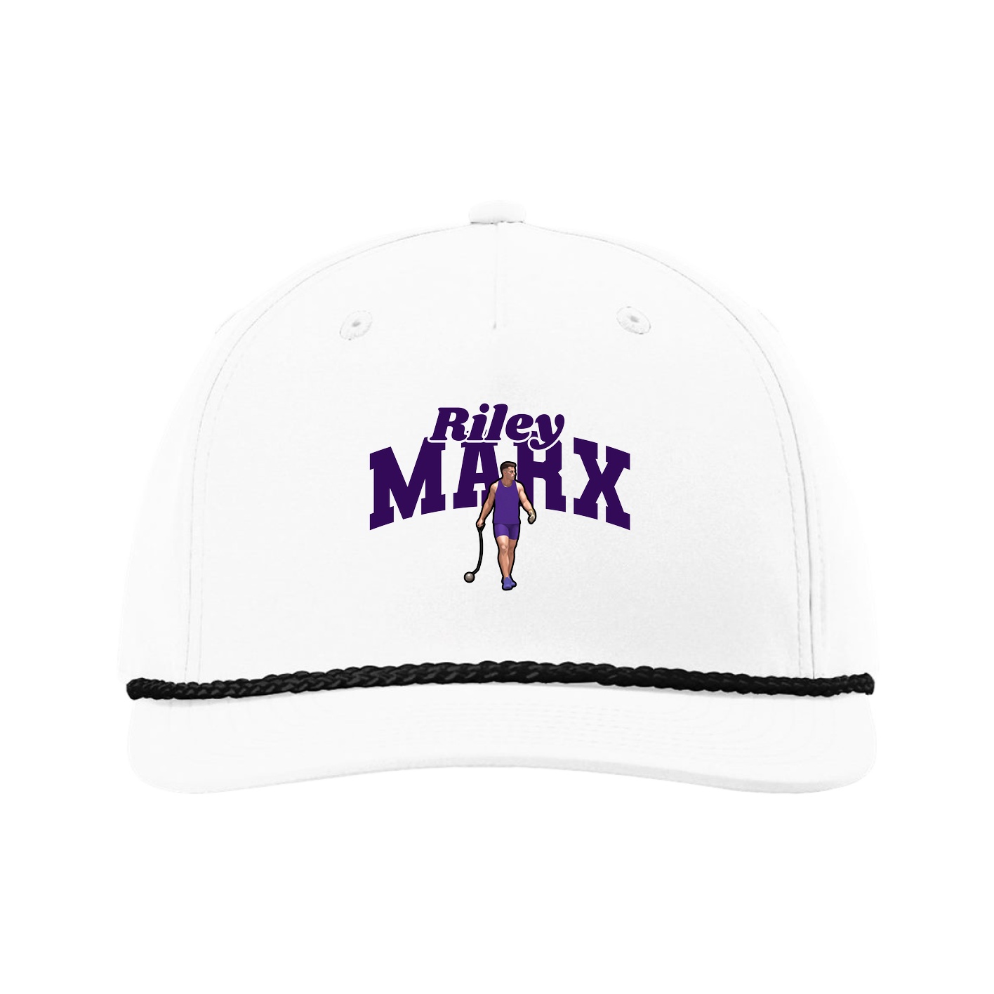 Five-Panel Classic Rope Cap — Signature Arch in White
