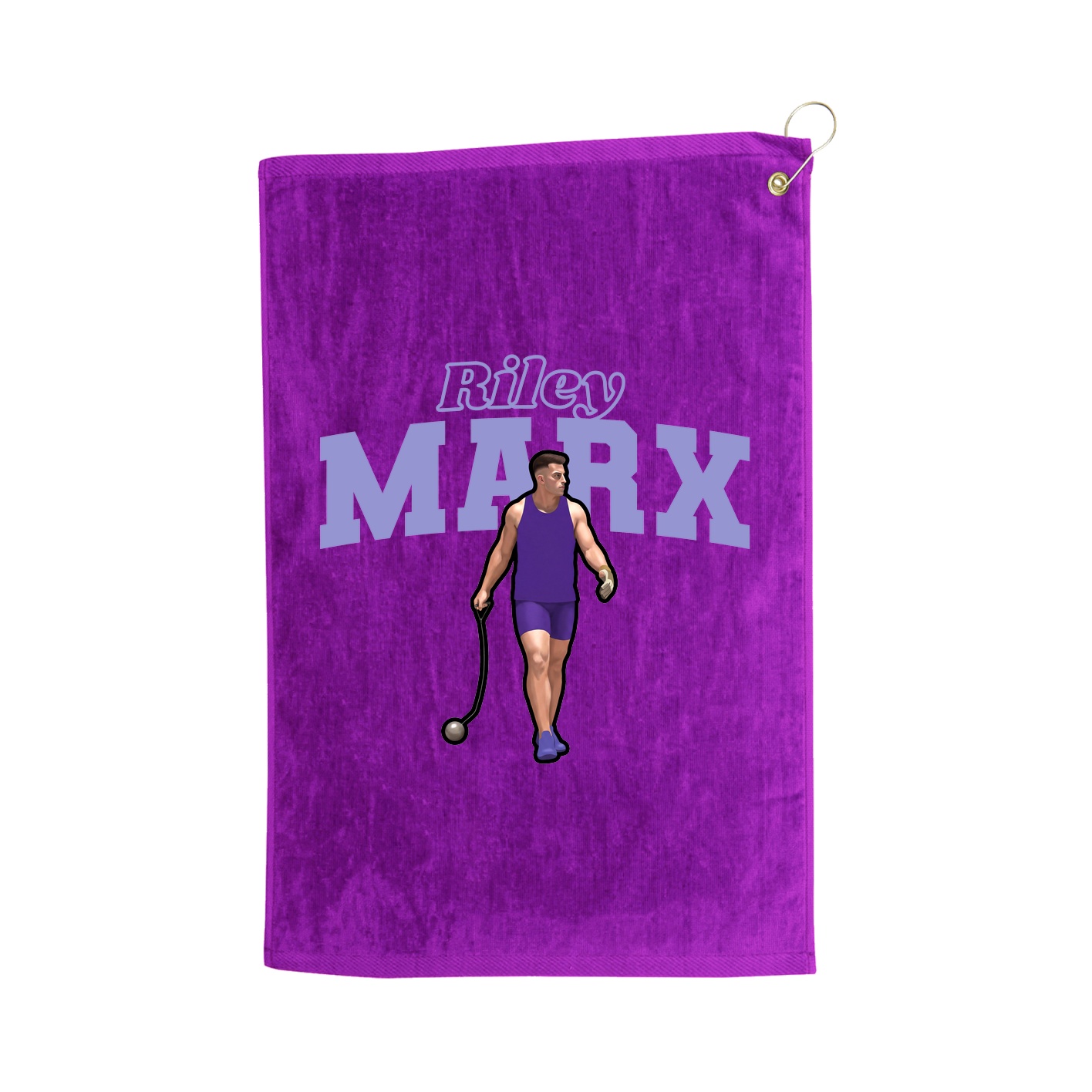 Golf Towel — Name Arch in Purple