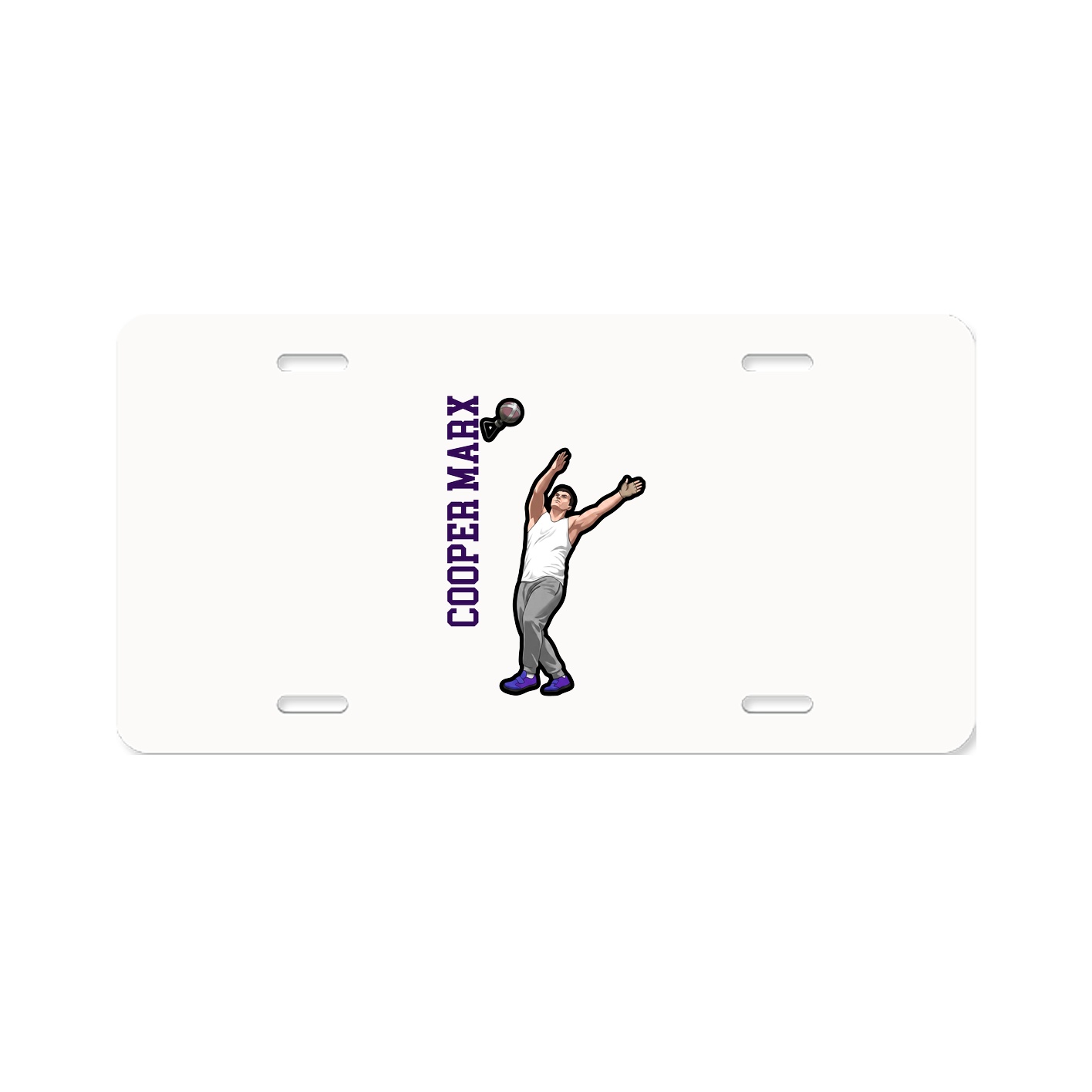 License Plate — Name Vertical in Classic