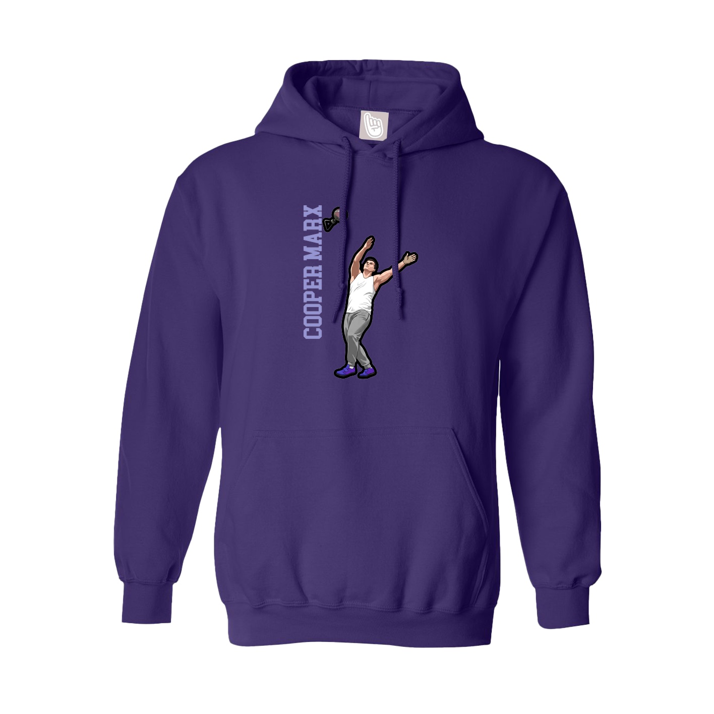 Youth Hoodie — Name Vertical in Purple