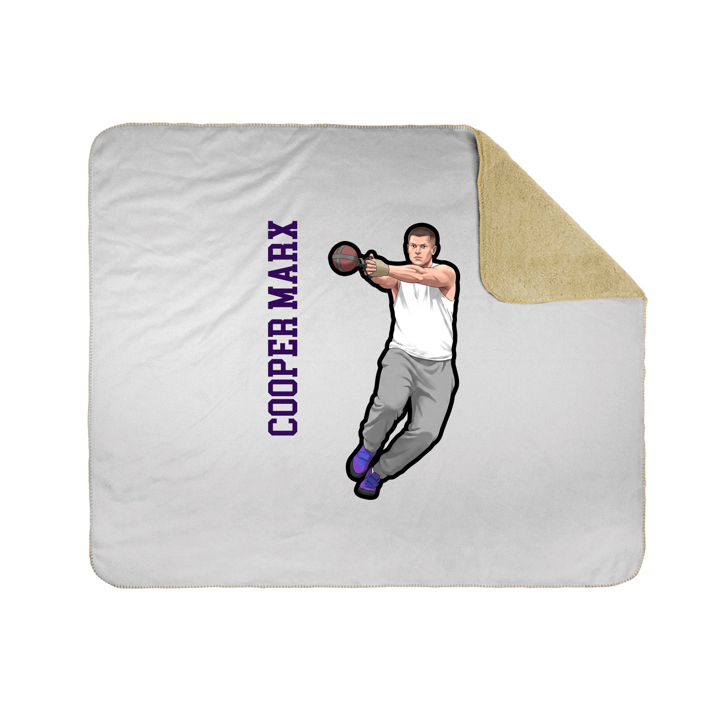 Throw Blanket — Name Vertical in White