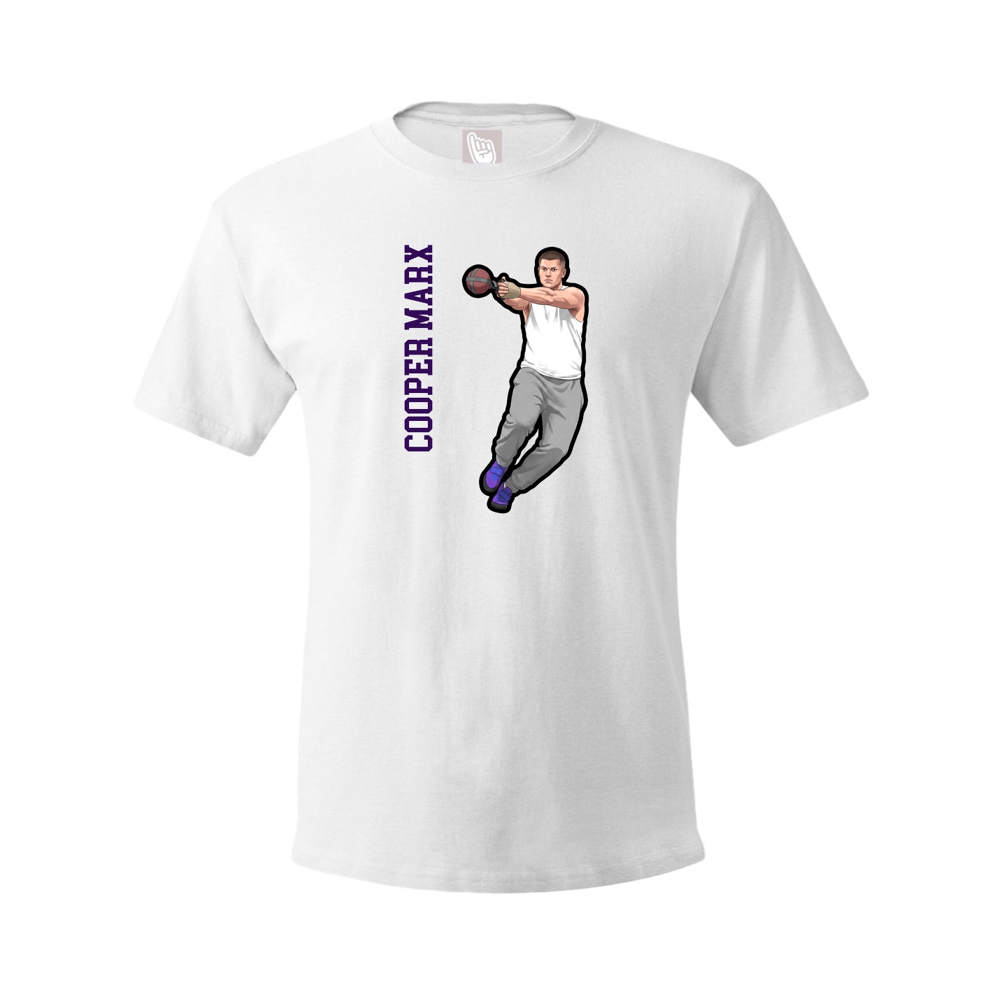 Youth Tee — Name Vertical in White