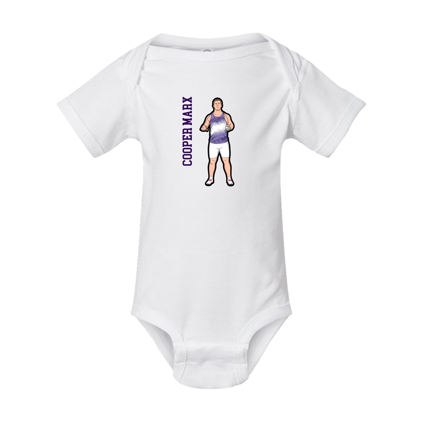 Baby Onesie — Name Vertical in White