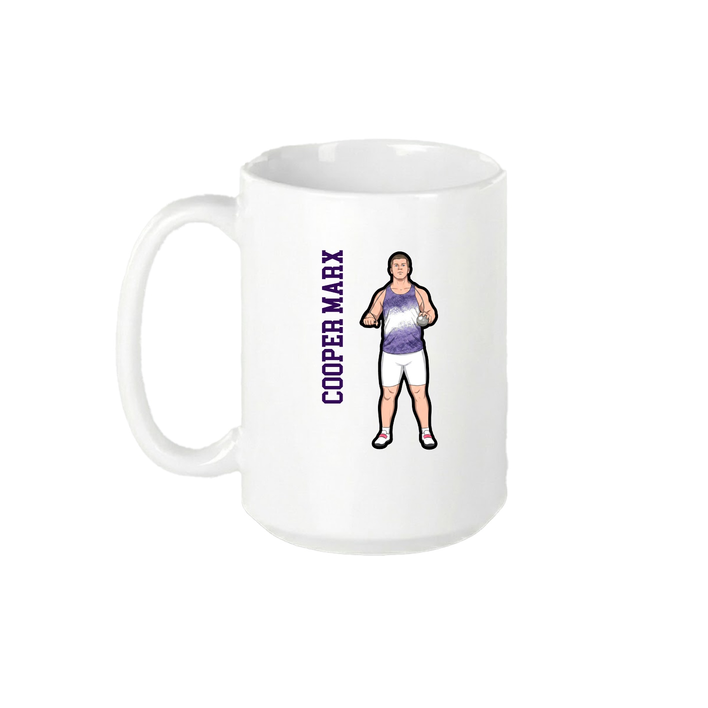 15oz Coffee Mug — Name Vertical in White