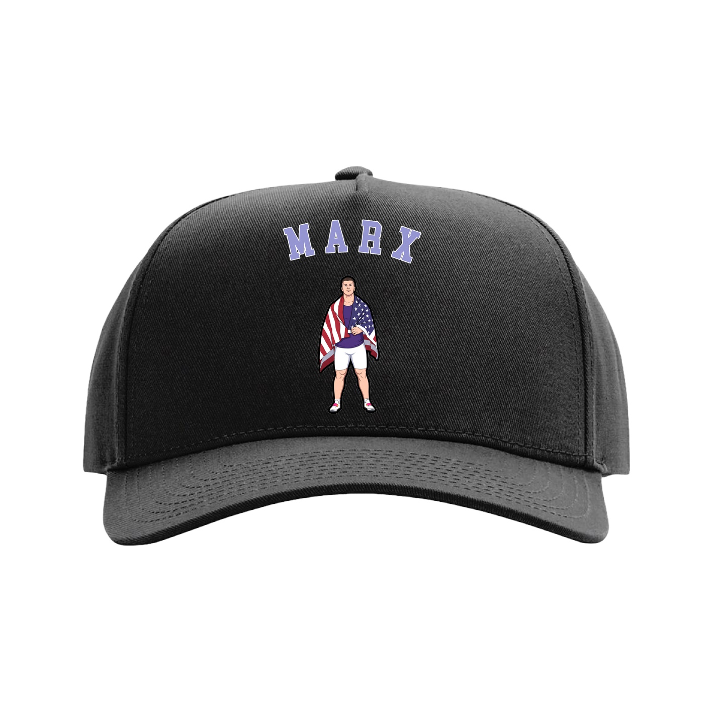 Full Fabric Five-Panel Champ Cap — Shirsey Arch in Black