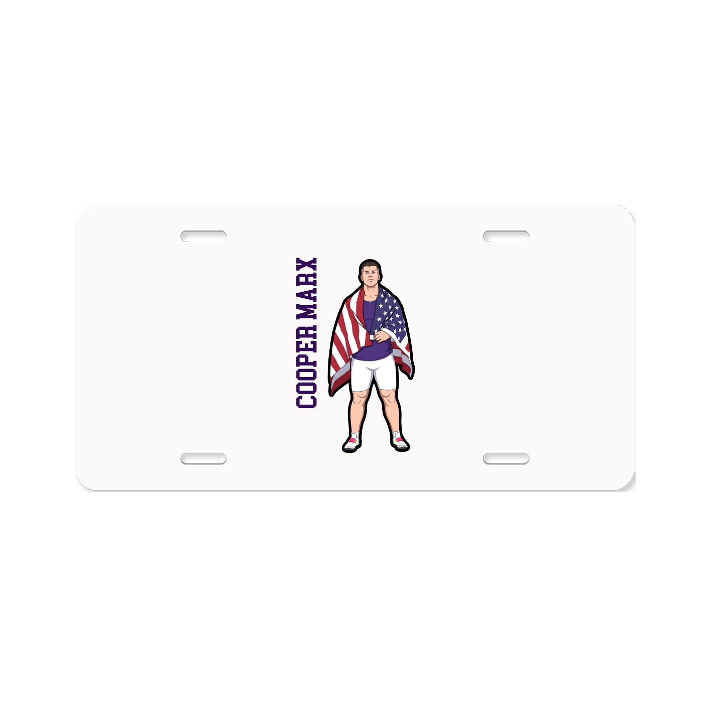 License Plate — Name Vertical in Classic