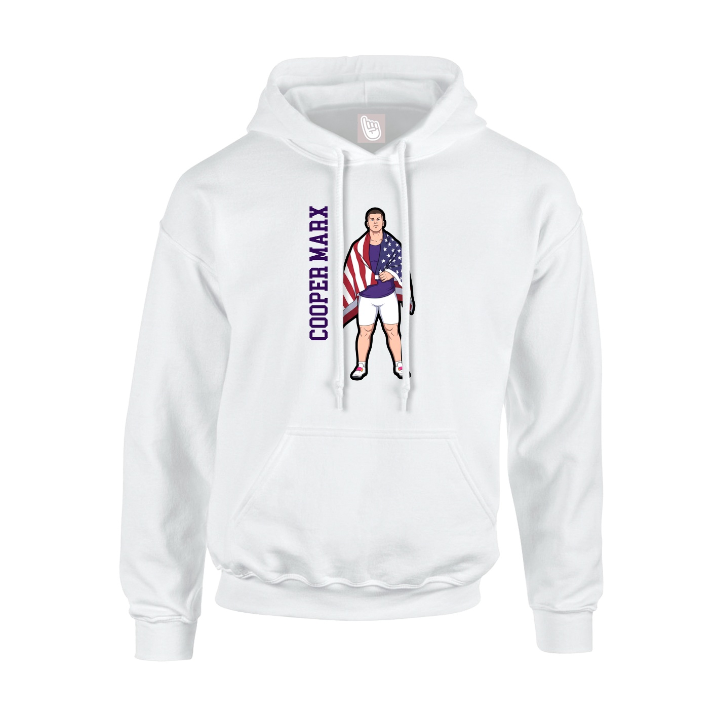 Youth Hoodie — Name Vertical in White