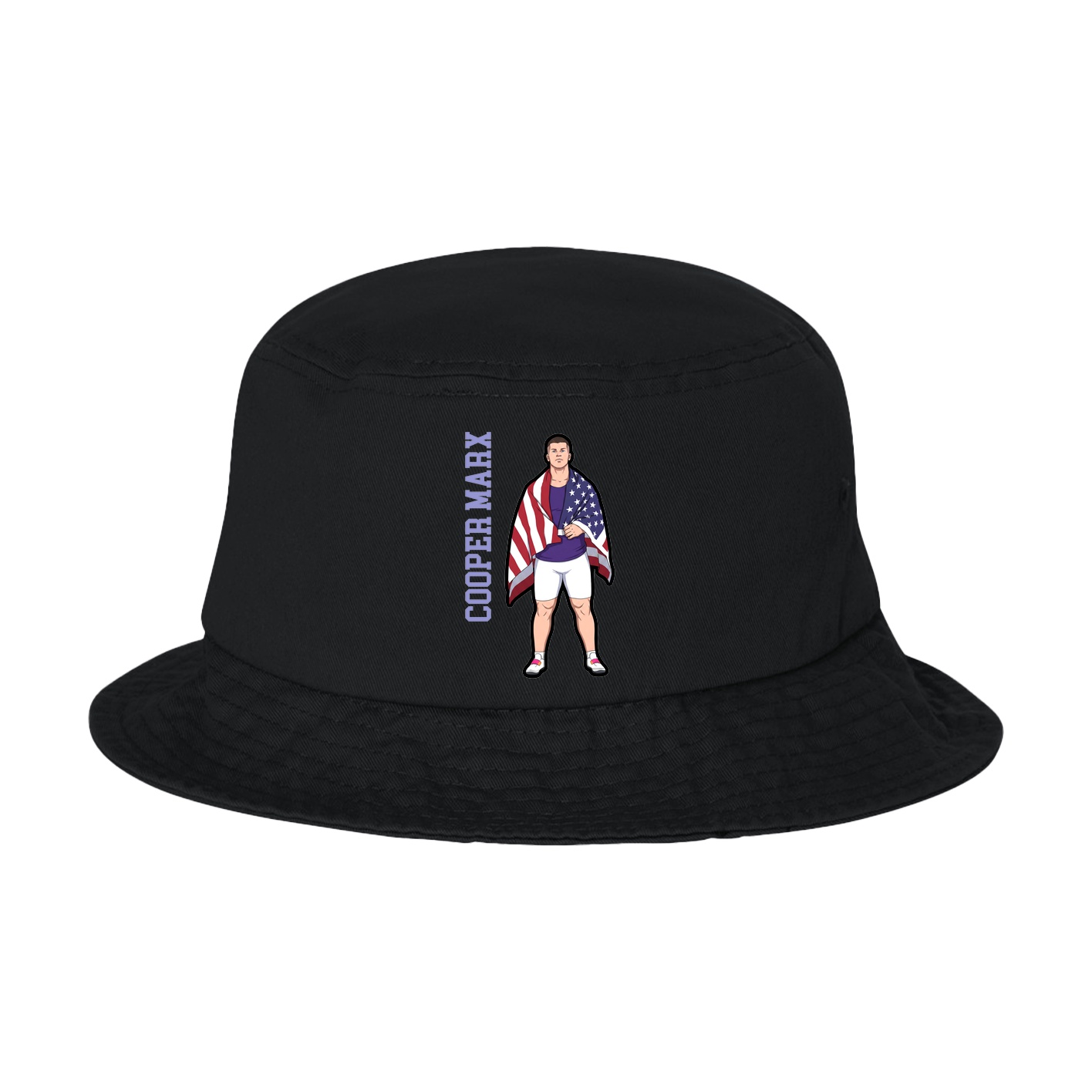 Bucket Cap — Name Vertical in Black