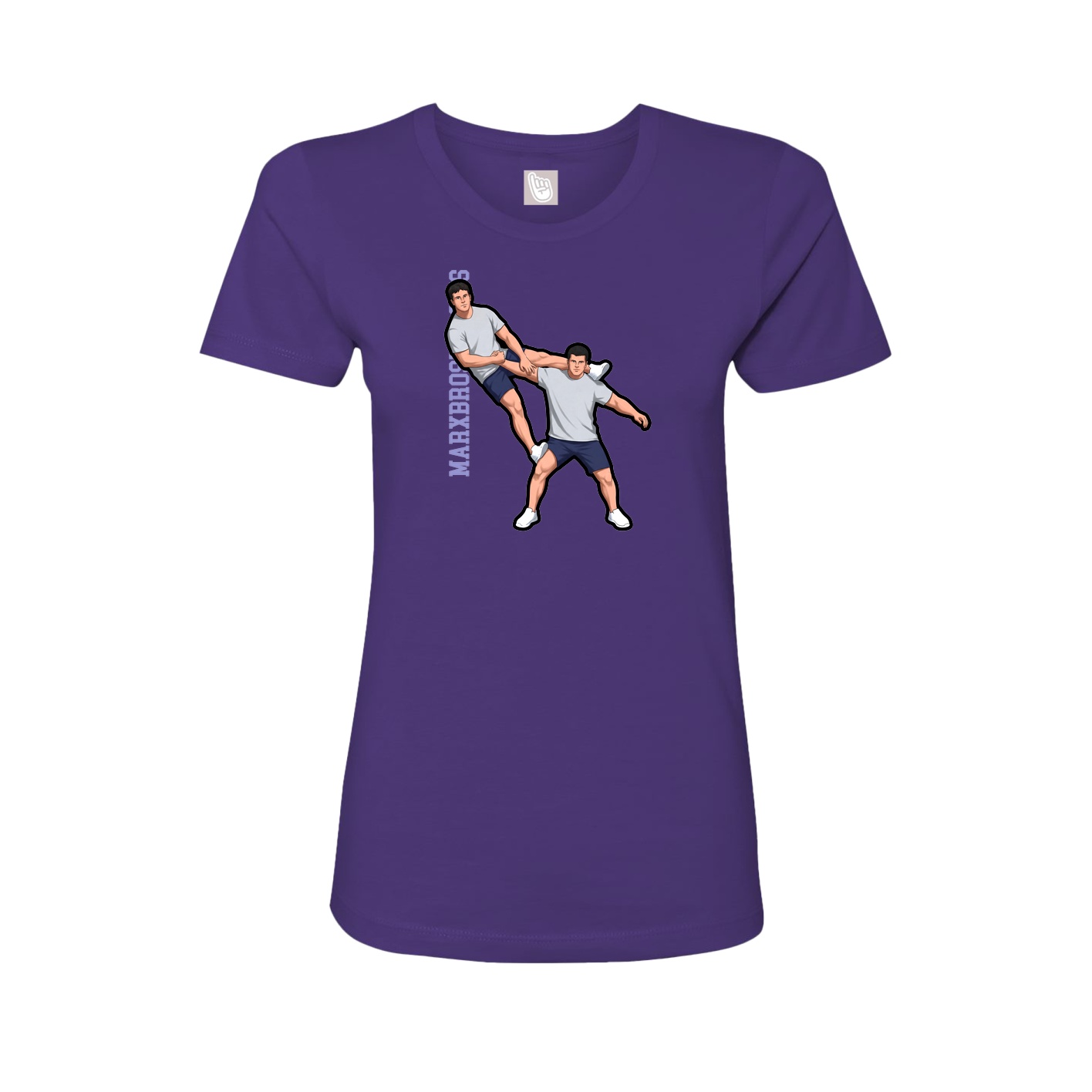 Womens Tee — Name Vertical in Purple
